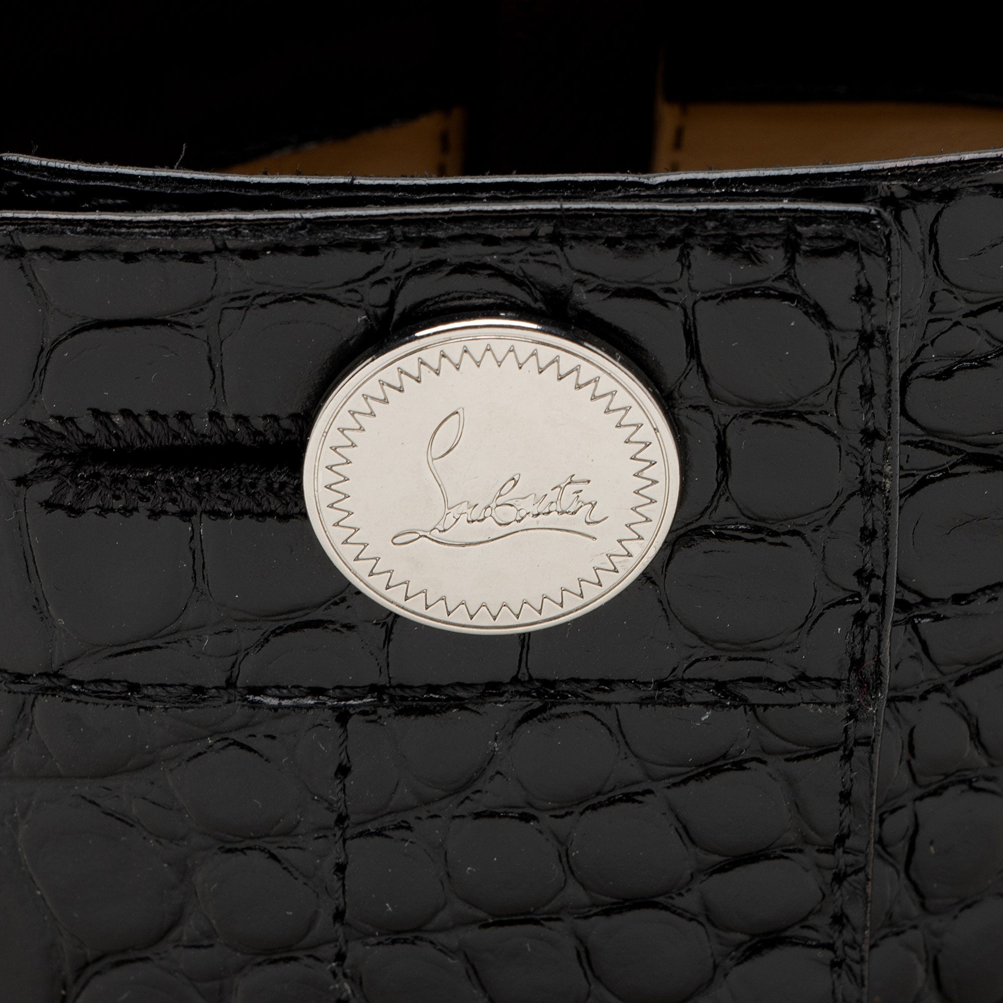 Christian Louboutin Croc Embossed Leather Janis Boots - Size 10 / 40 (