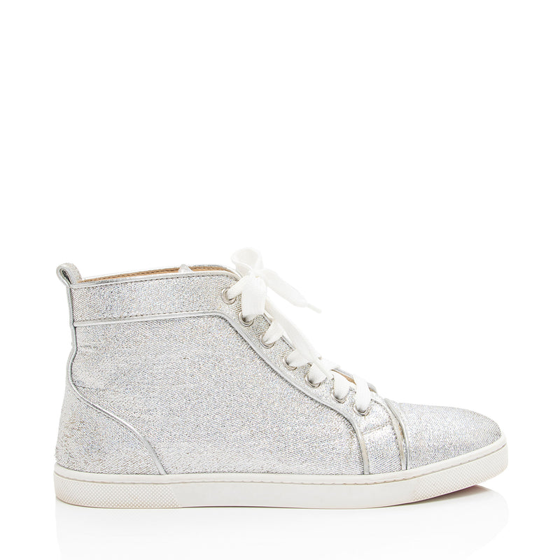 Christian Louboutin Glitter Fabric Orlato High Top Sneakers - Size 7 / 37 (SHF-TjszmX)