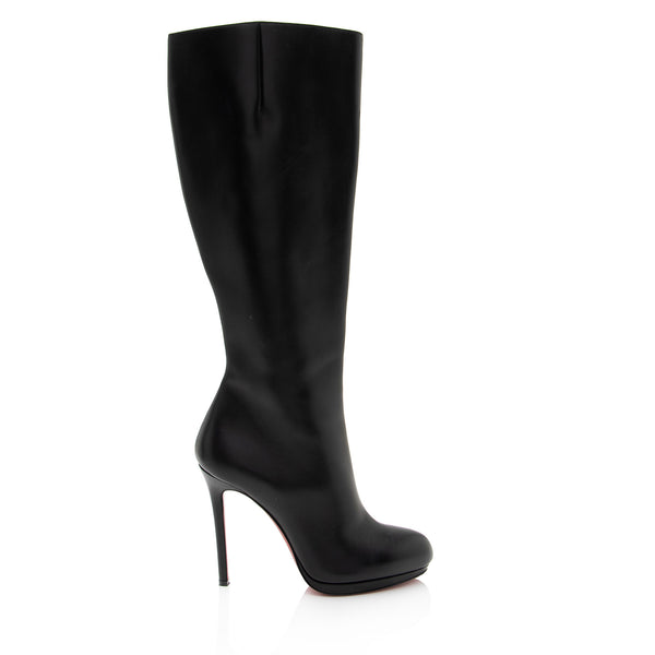 Christian Louboutin Leather Bourge Knee High Boots - Size 10.5 / 40.5 (SHF-XLUjah)