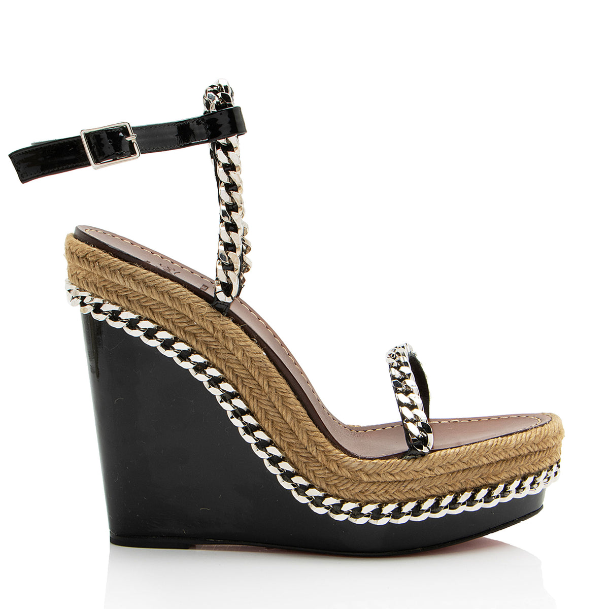 Christian Louboutin Bound in Chains CHRISTIAN LOUBOUTIN 1495$ Gourmi Sandal 100 In Black Leather  main image 4