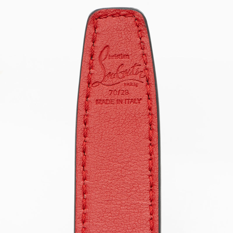 Christian Louboutin Leather Glitter CL Logo Belt - Size 28 / 70 (SHF-lKsico)