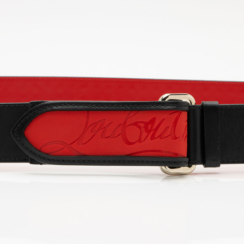Christian Louboutin Leather Loubi Spike Belt - Size 43 / 109 (SHF-bzfpUP)