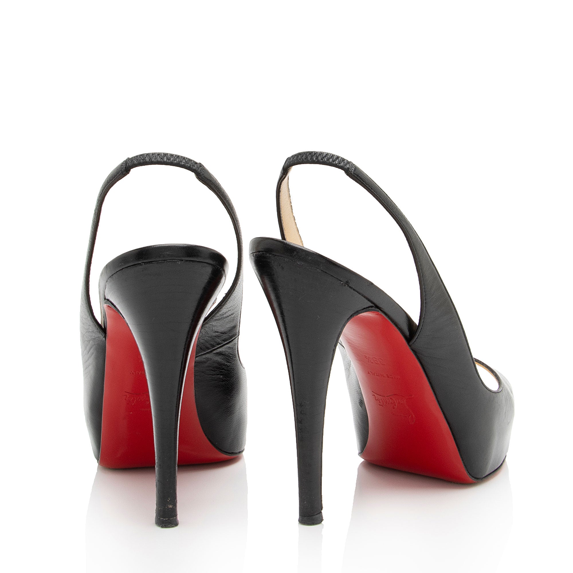 Christian Louboutin Leather No Prive Slingback Pumps - Size 9.5 / 39.5 (SHF-7GO6ts)