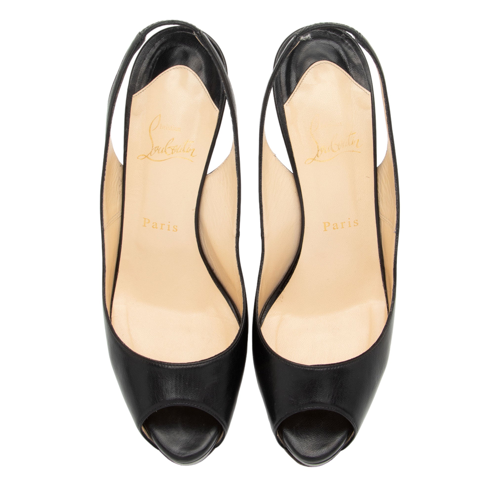Christian Louboutin Leather No Prive Slingback Pumps - Size 9.5 / 39.5 (SHF-7GO6ts)