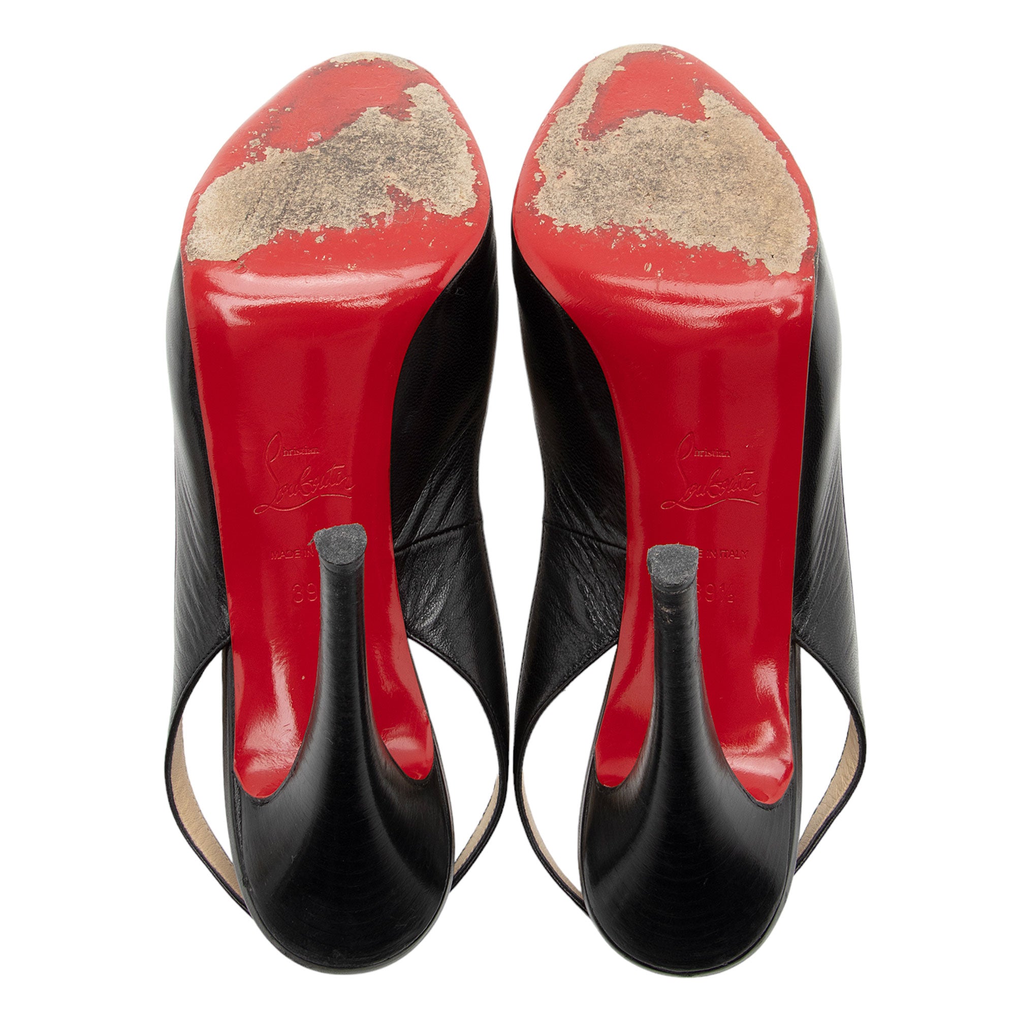 Christian Louboutin Leather No Prive Slingback Pumps - Size 9.5 / 39.5 (SHF-7GO6ts)