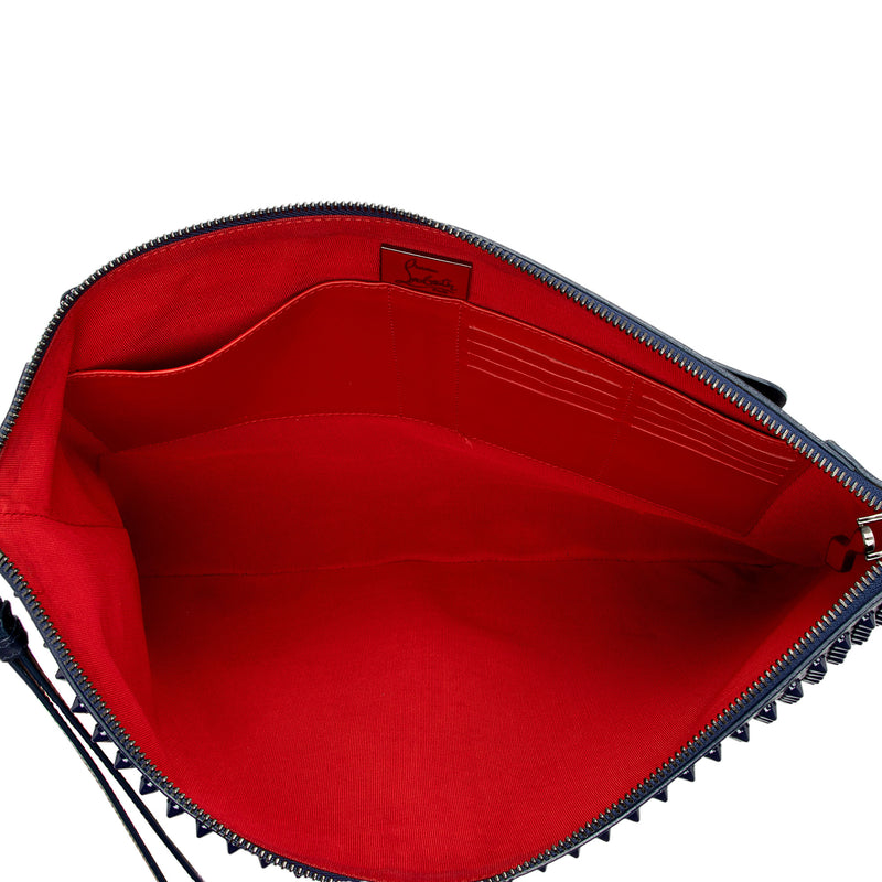 Christian Louboutin Leather Peter Spiked Clutch (SHF-MZw5Cf)