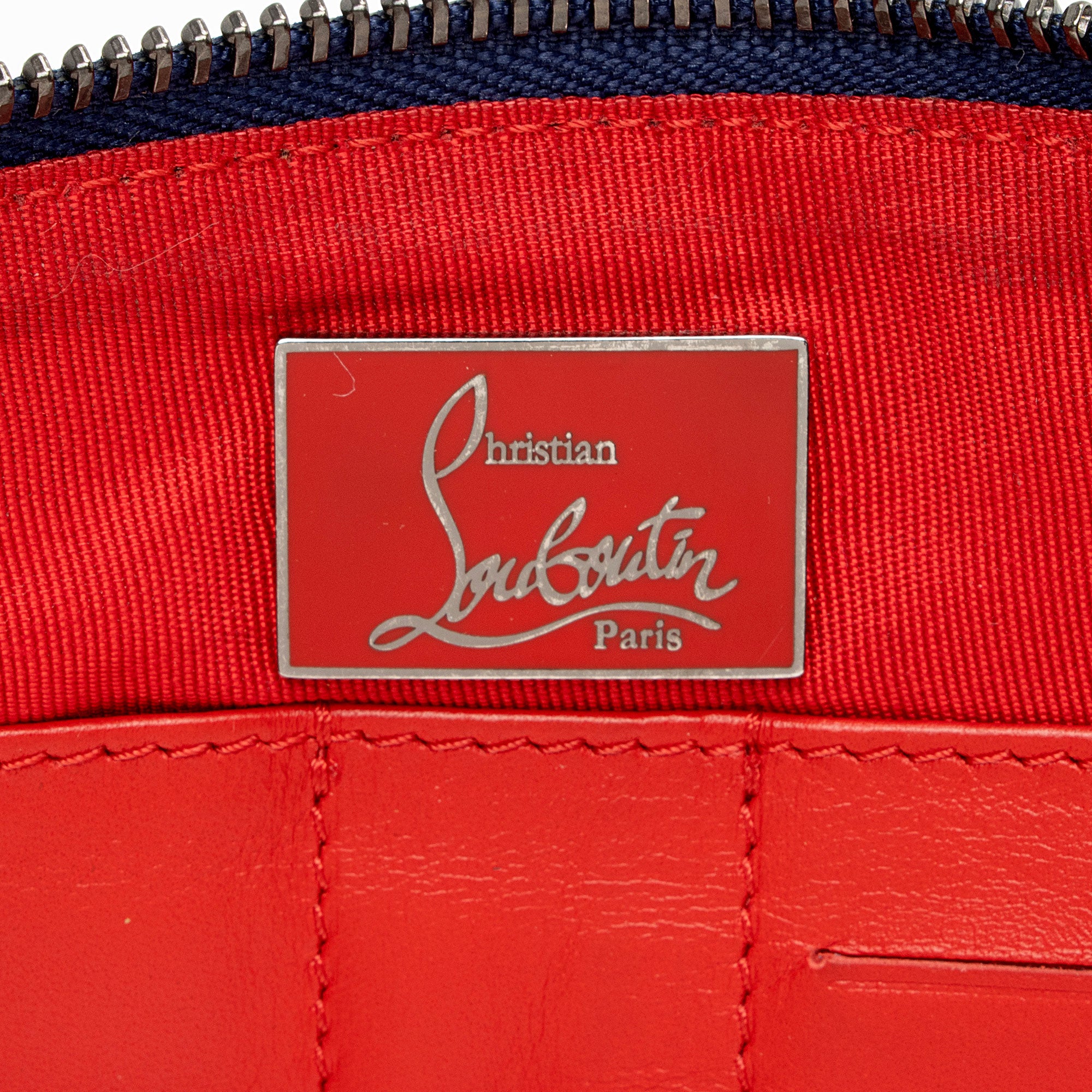 Christian Louboutin Leather Peter Spiked Clutch (SHF-MZw5Cf)