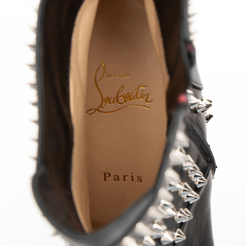 Christian Louboutin Leather Spiked Hongroise 85mm Ankle Boots Size 9 LuxeDH