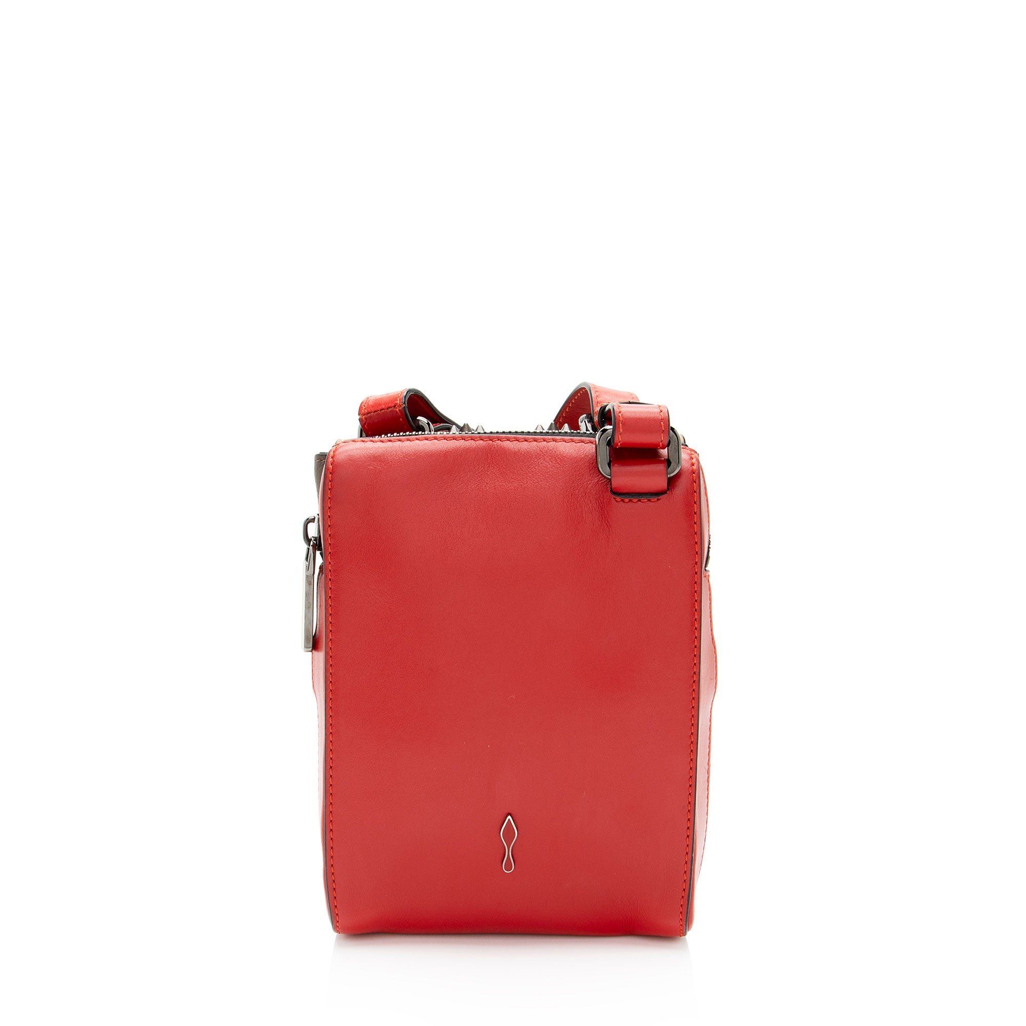 Christian Louboutin Leather Spiked Benech Reporter Bag