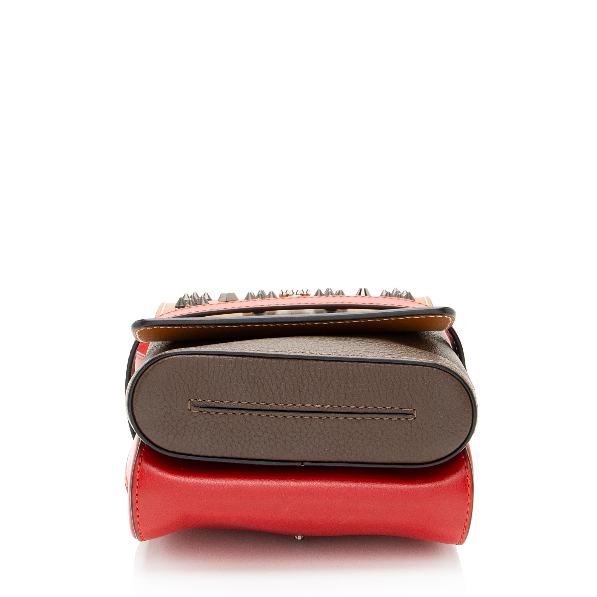 Christian Louboutin Leather Spiked Benech Reporter Bag