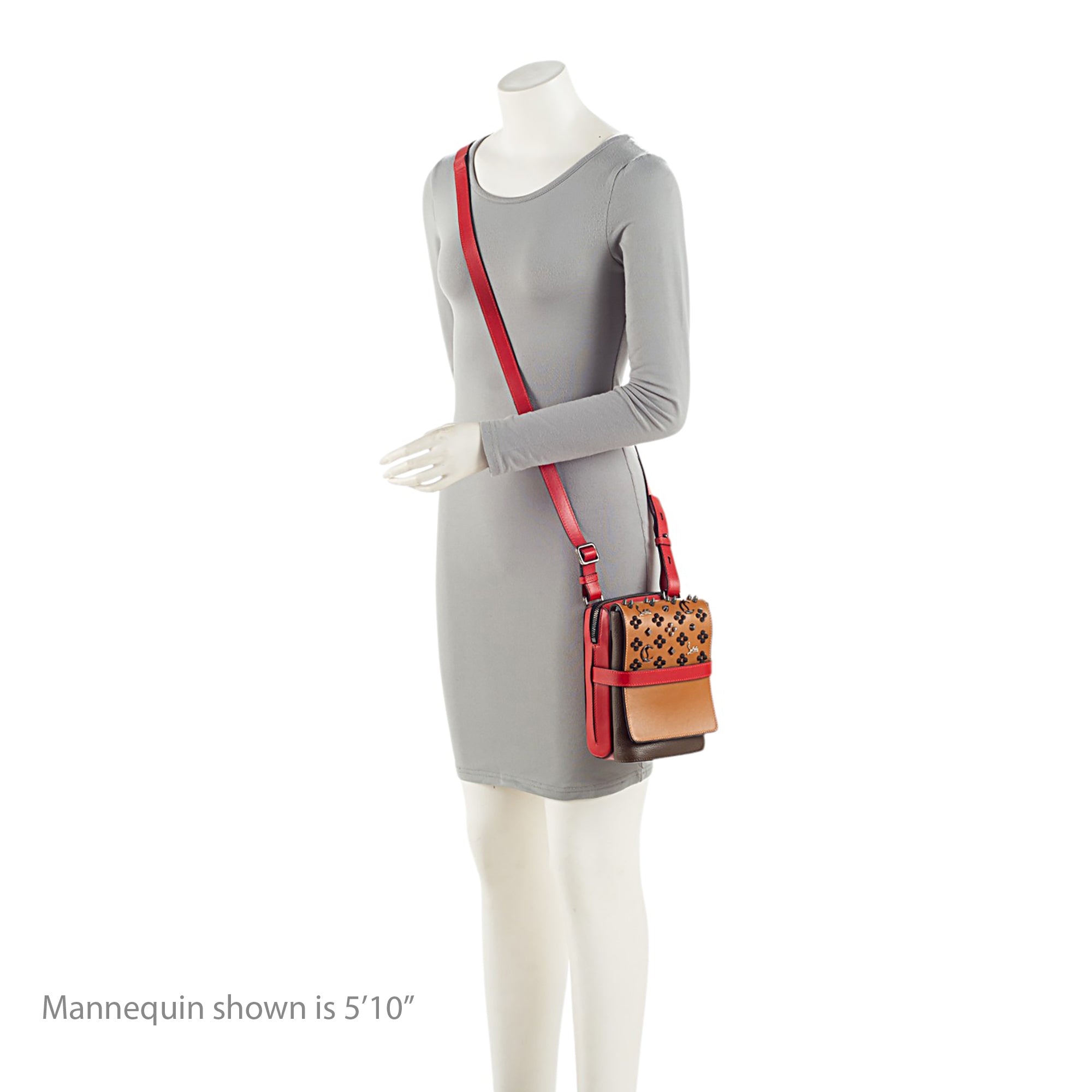Christian Louboutin Leather Spiked Benech Reporter Bag