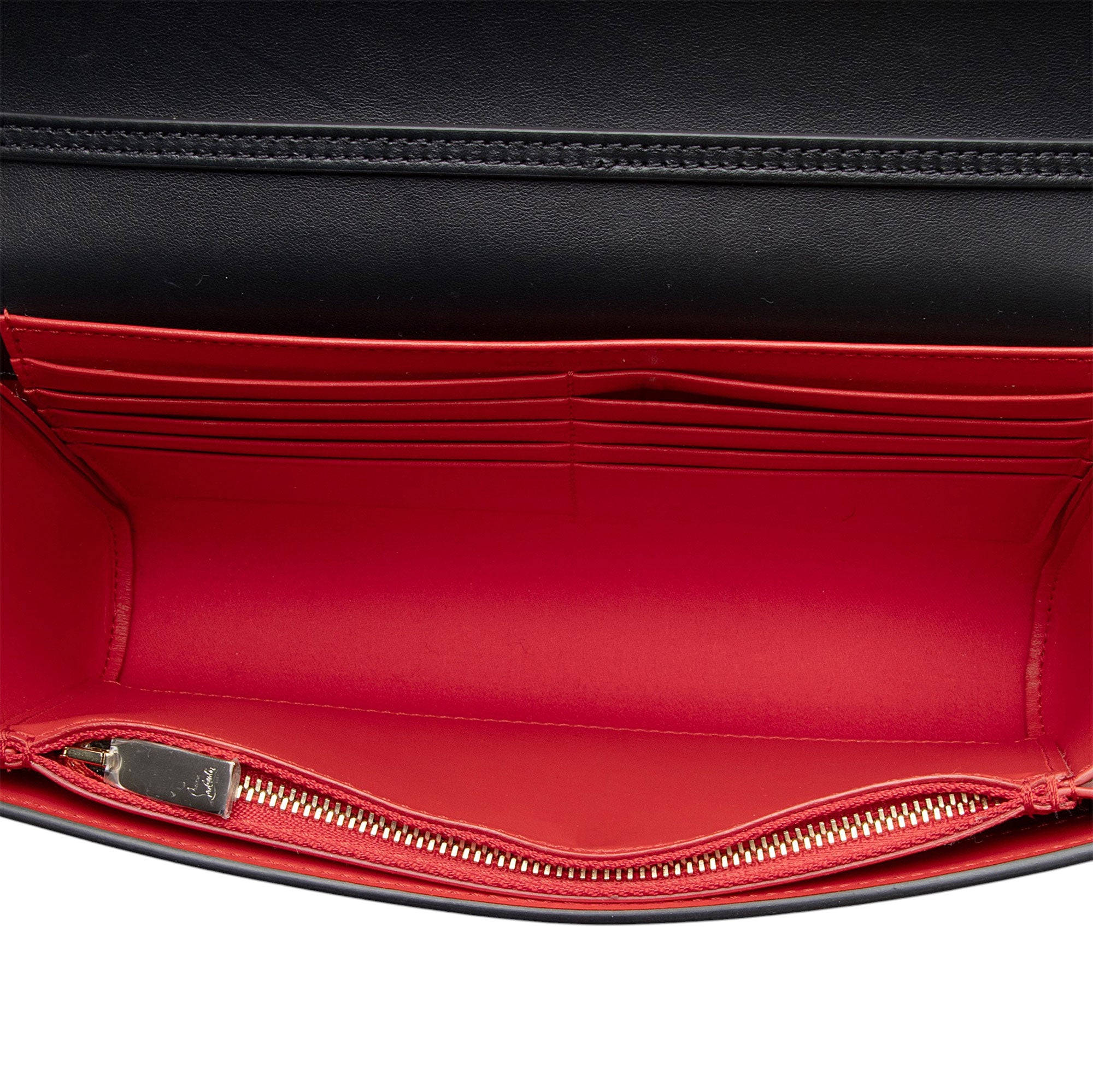 Christian Louboutin Leather Spiked Empire Paloma Wallet on Chain
