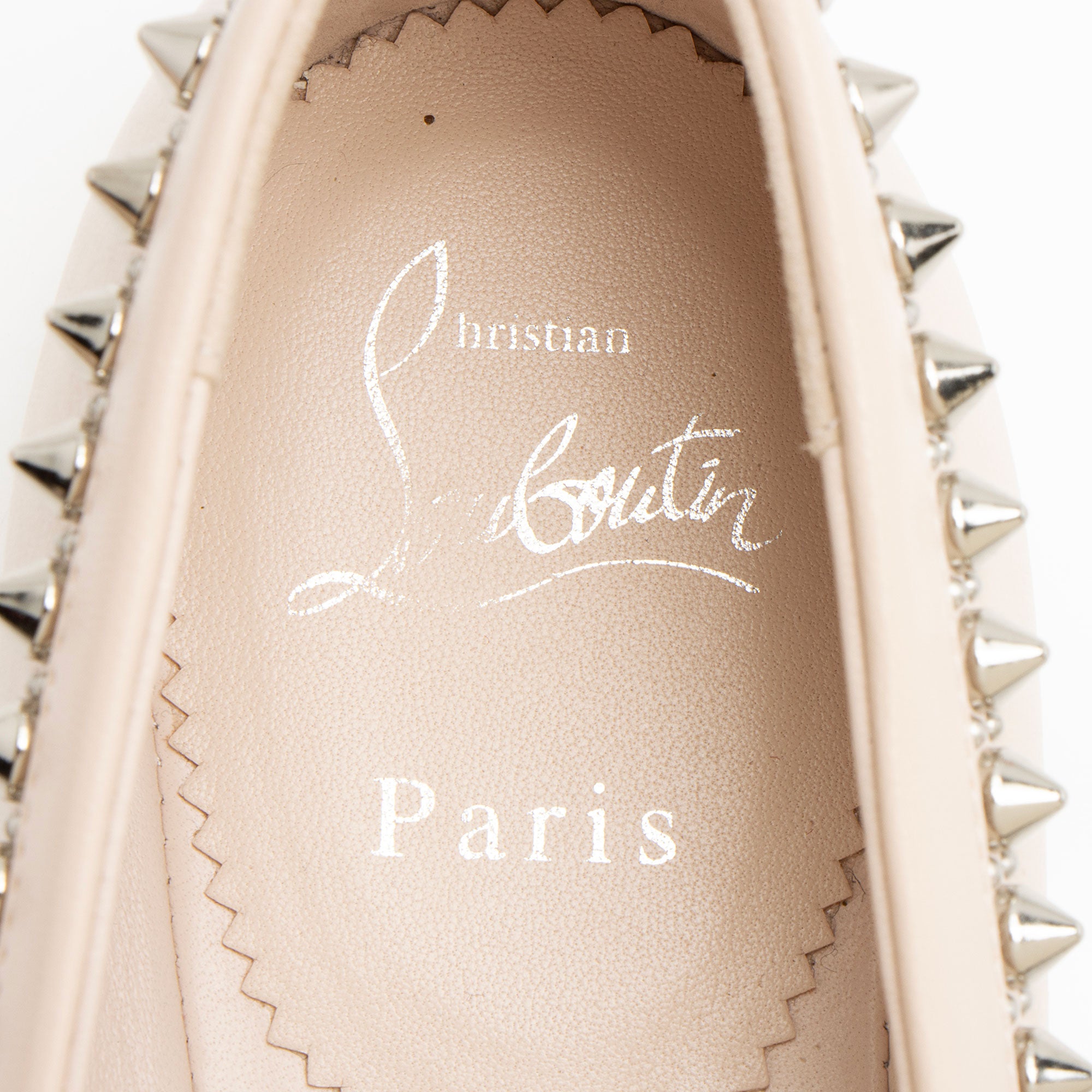 Christian Louboutin Leather Spiked Mamadrague Flats - Size 8.5 / 38.5
