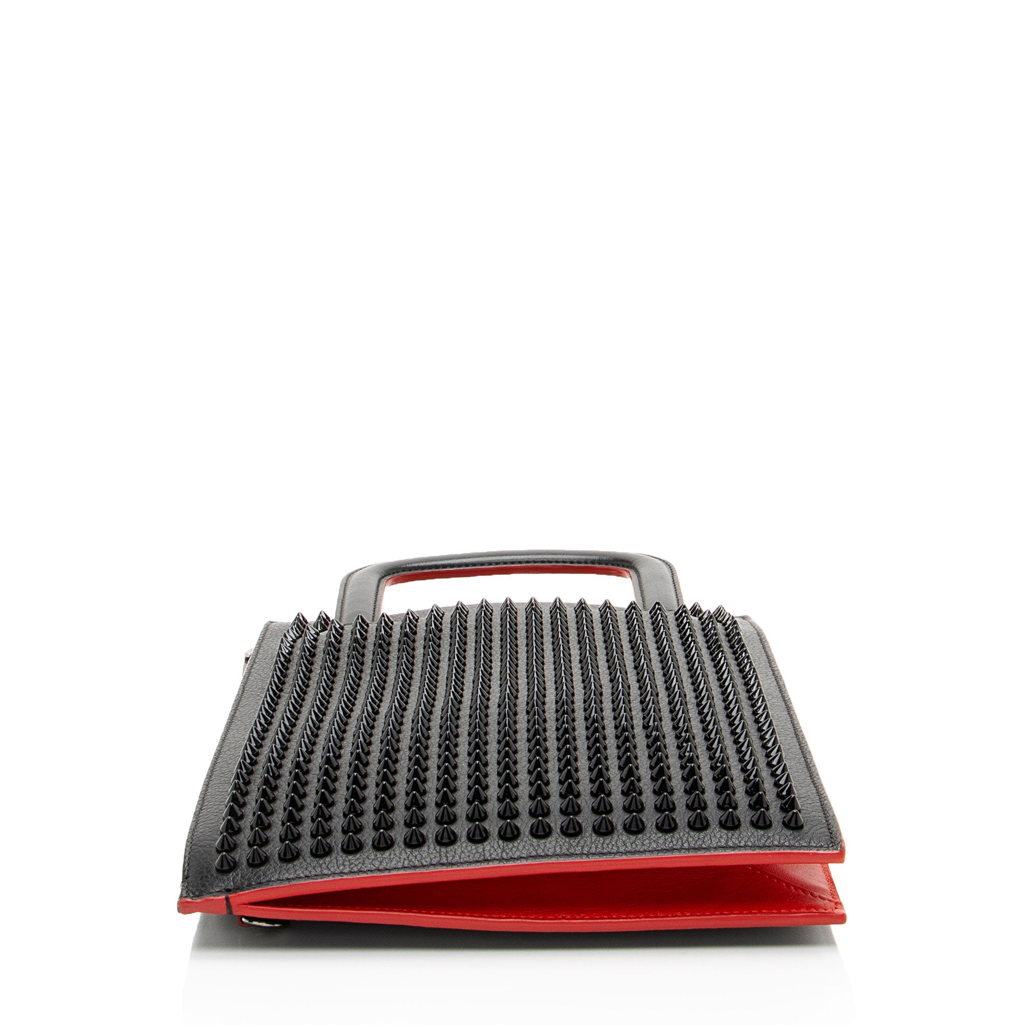 Christian Louboutin Leather Spiked Trictrac Portfolio Top Handle
