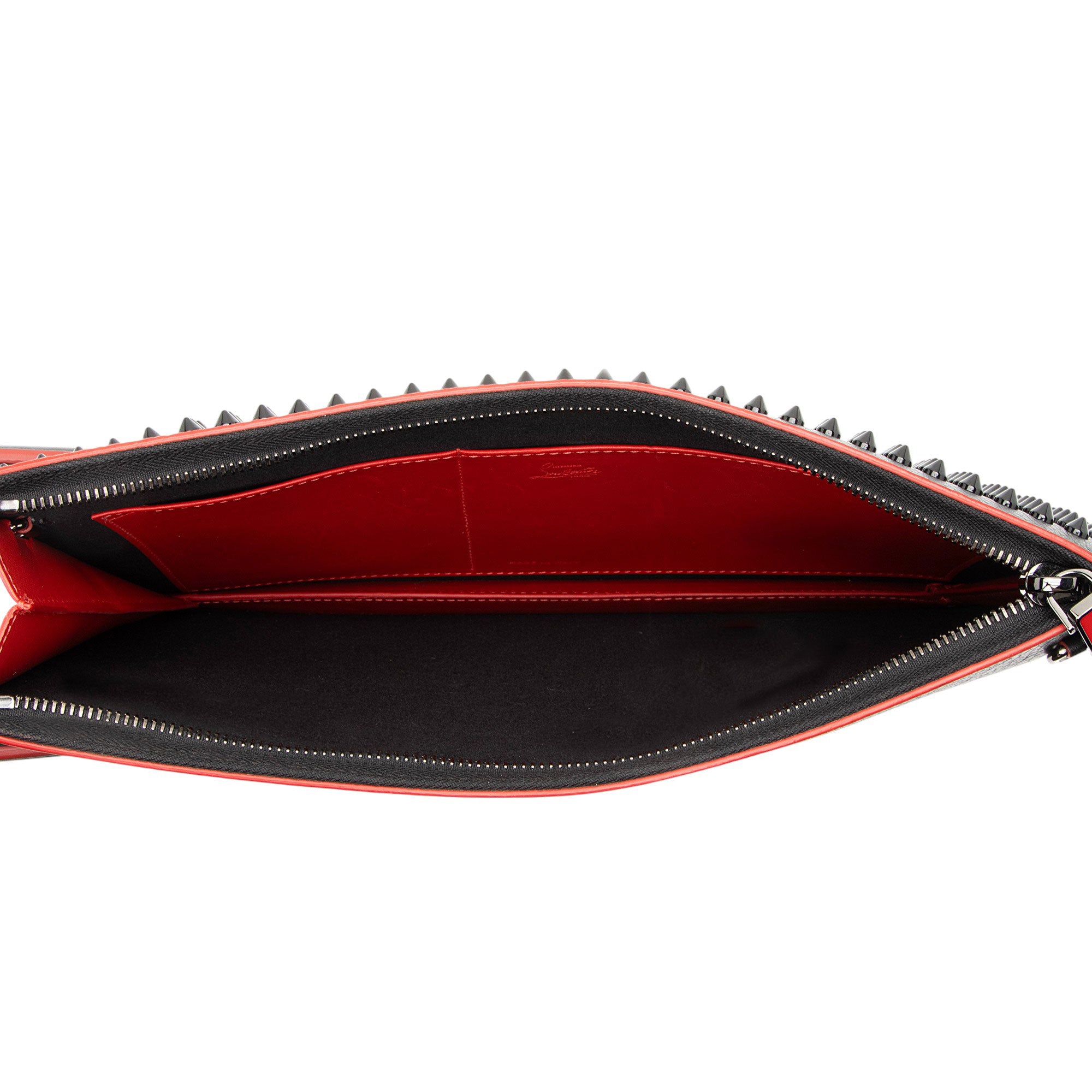 希少/極美品✨　Christian Louboutin トリックトラック　バッグ Christian Louboutin Leather Spiked Trictrac Portfolio Top Handle