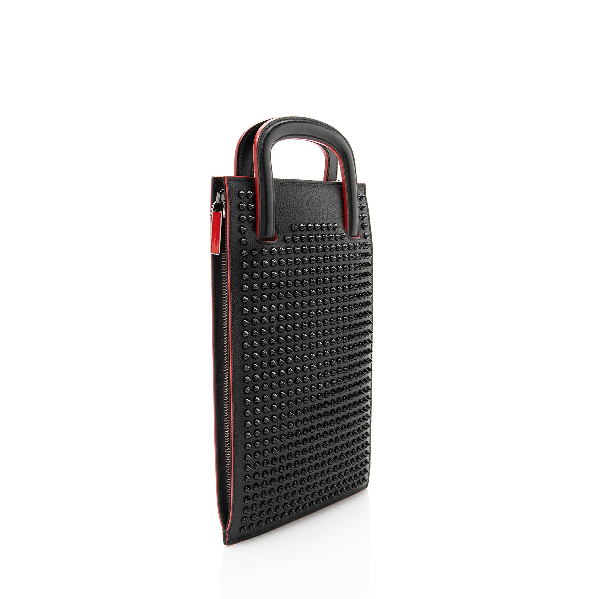 希少/極美品✨　Christian Louboutin トリックトラック　バッグ Christian Louboutin Leather Spiked Trictrac Portfolio Top Handle