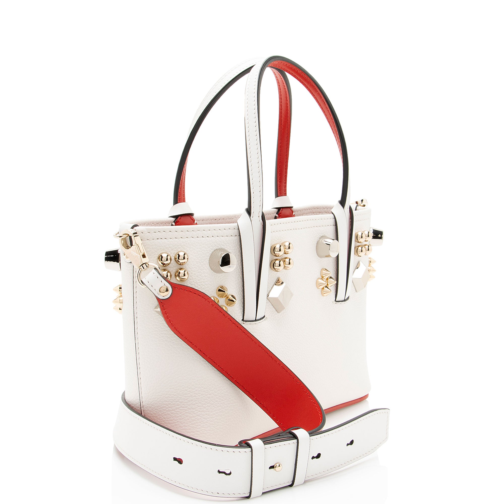 Christian Louboutin Leather Spiked Empire Cabata Mini Tote (SHF-NfPK9r)