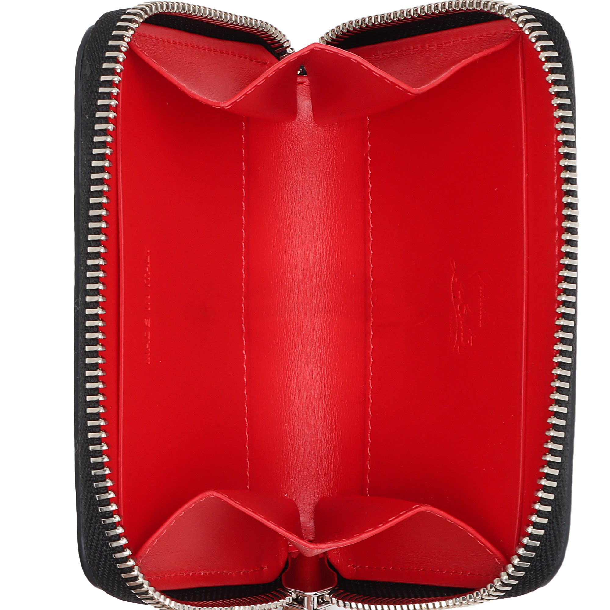 Christian Louboutin Leather Winged Heart Zip Compact Wallet (SHF-J54Gws)