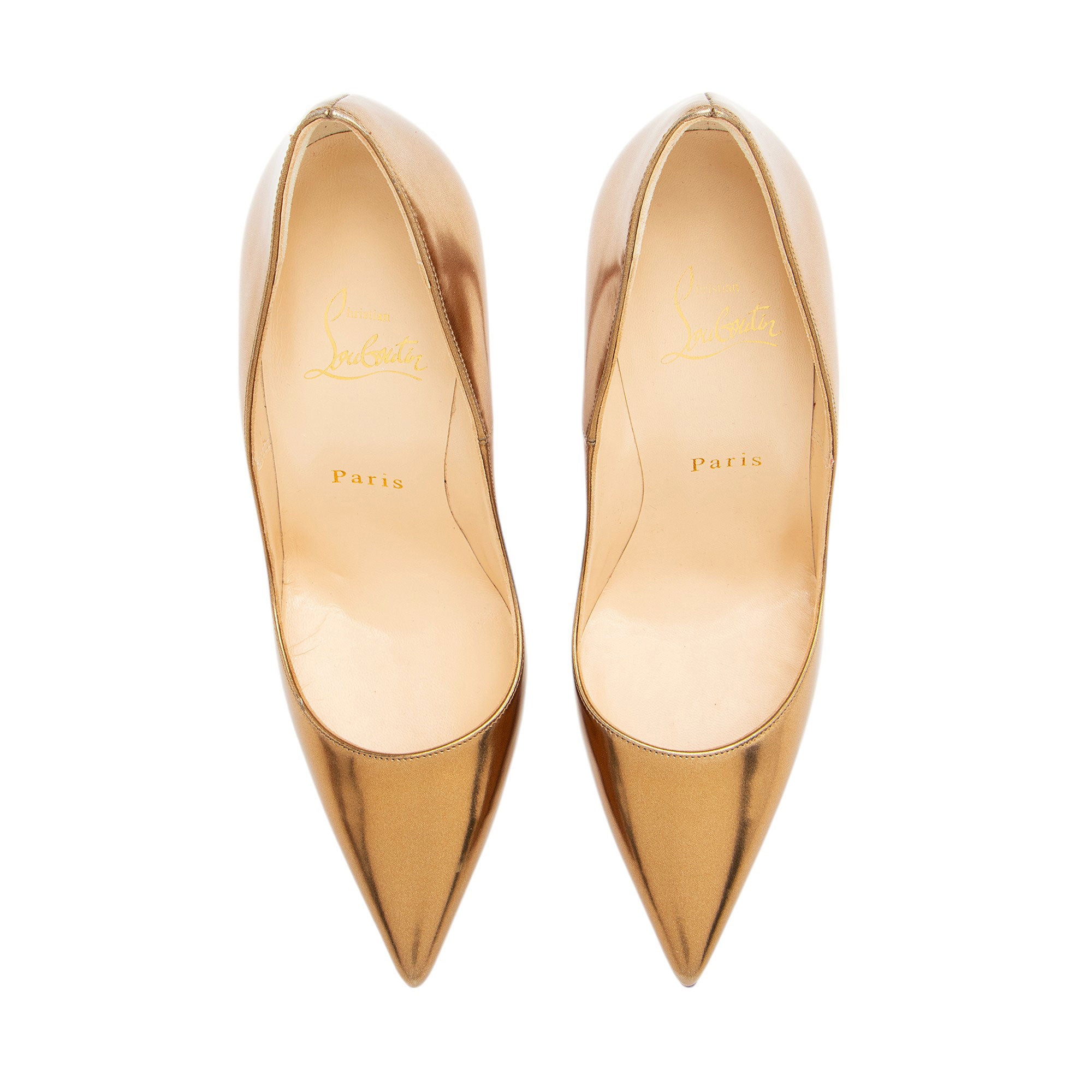 Christian Louboutin Metallic Leather So Kate Pumps - Size 7 / 37 (SHF-