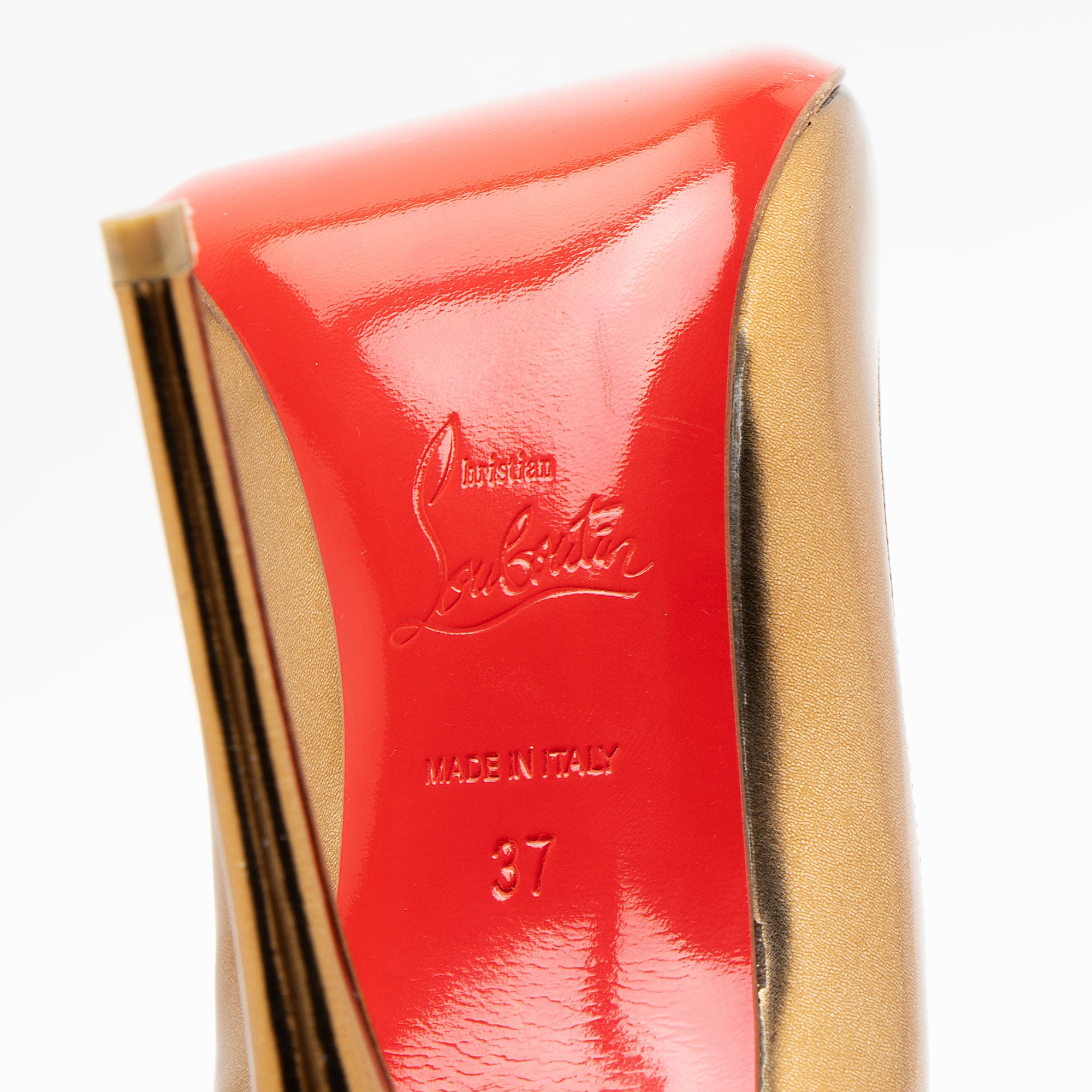 Christian Louboutin Metallic Leather So Kate Pumps - Size 7 / 37 (SHF-