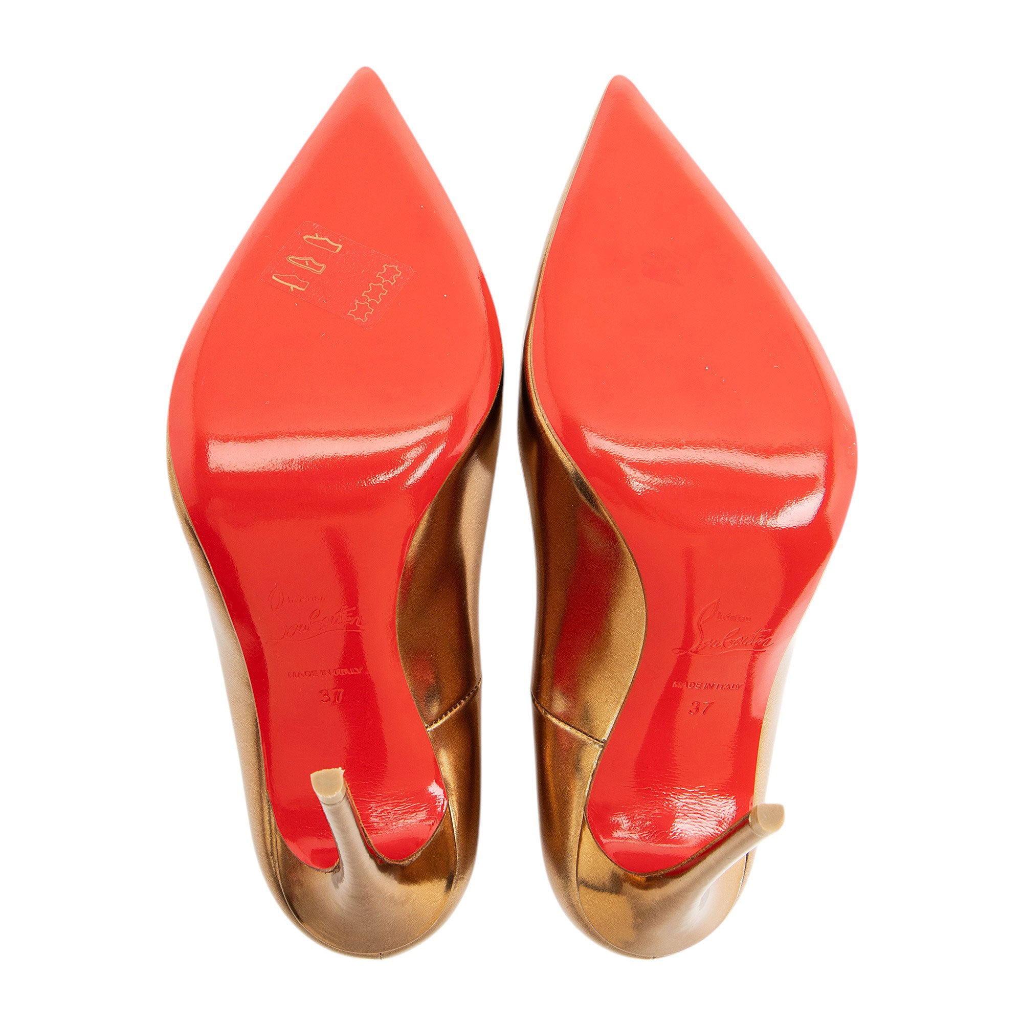 Christian Louboutin Metallic Leather So Kate Pumps - Size 7 / 37 (SHF-