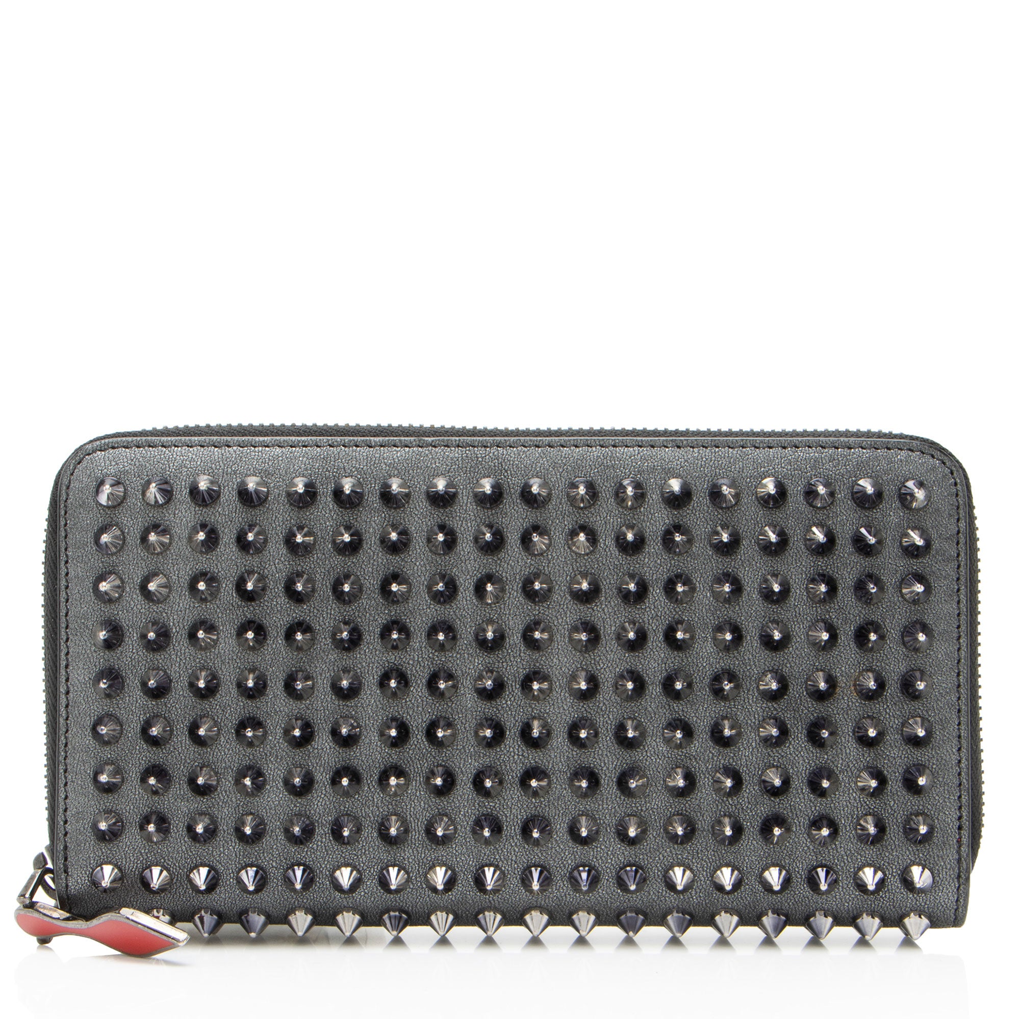 Christian Louboutin Metallic Leather Spiked Panettone Wallet