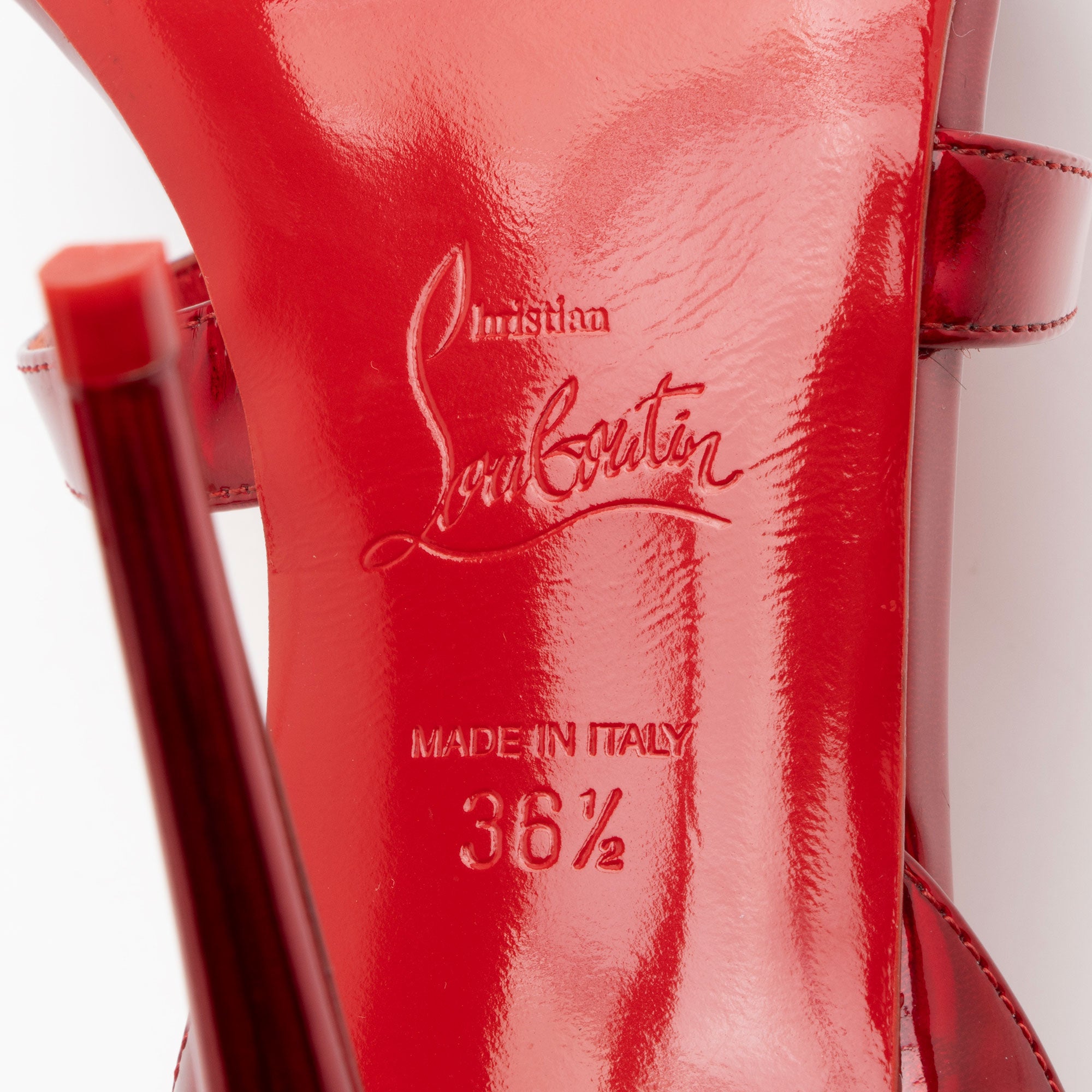 Christian Louboutin Metallic Patent Leather Emilie Sandals - Size 6.5 / 36.5