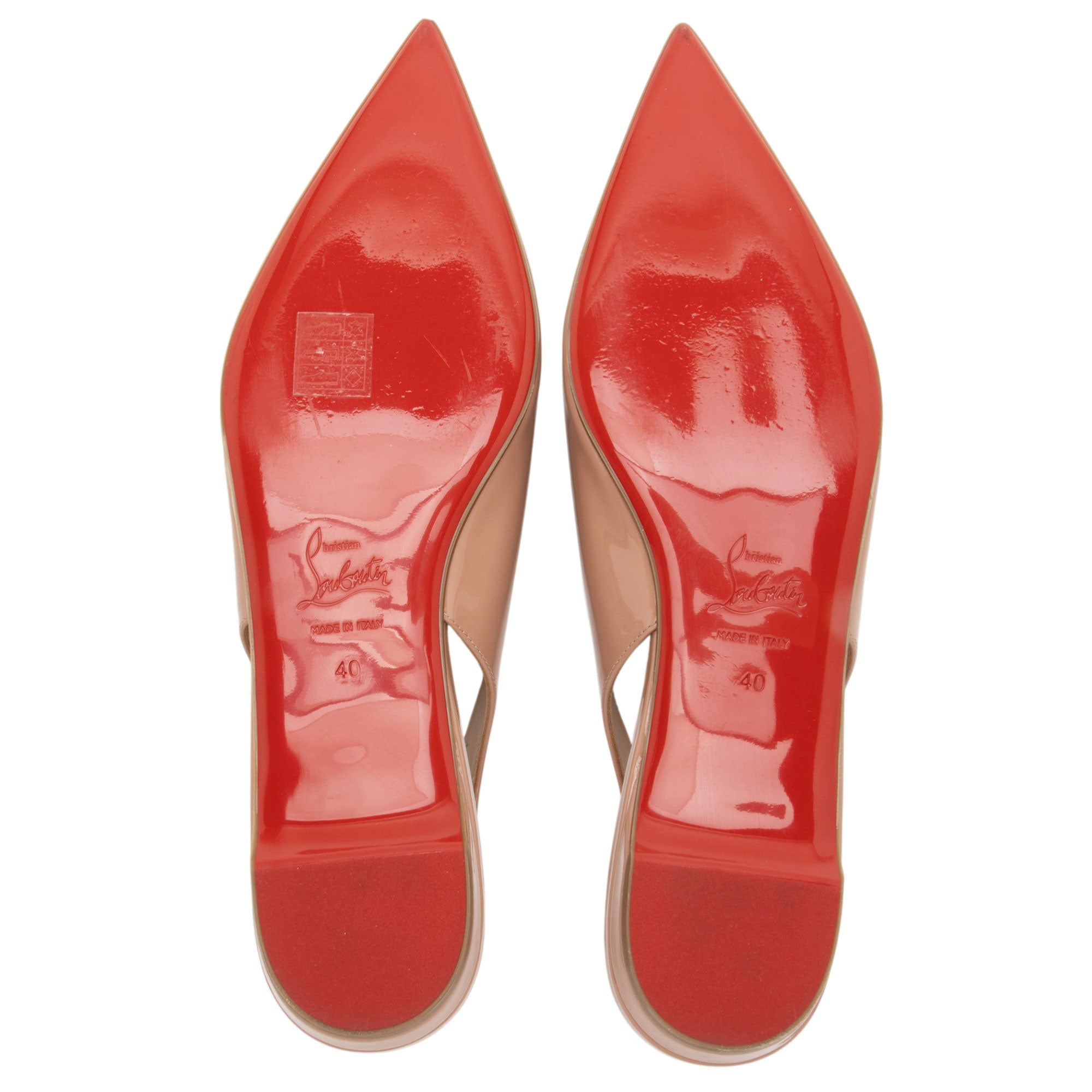 Christian Louboutin Patent Leather Hot Chickita Slingback Flats - Size 10 / 40