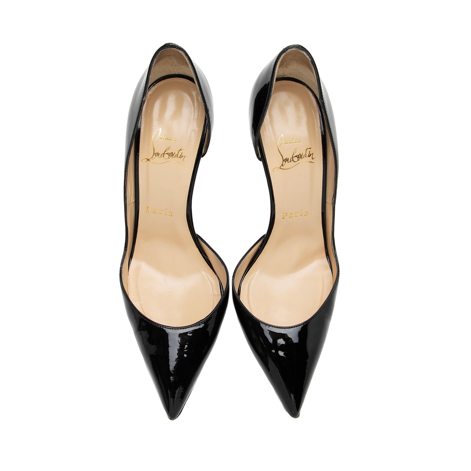 Christian Louboutin Patent Leather Iriza Half D'orsay Pumps - Size 6.5 / 36.5 (SHF-w4QljP)
