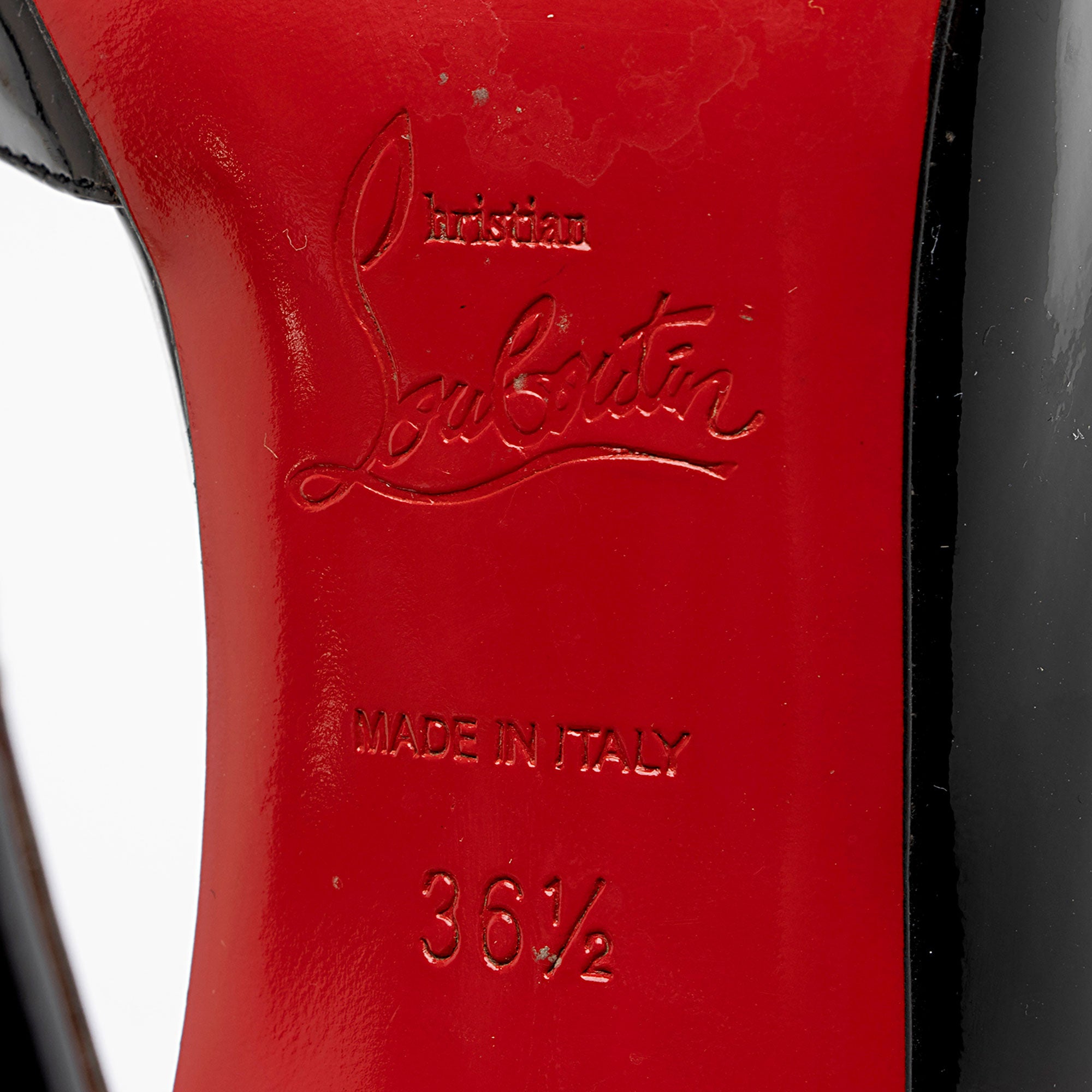 Christian Louboutin Patent Leather Iriza Half D'orsay Pumps - Size 6.5 / 36.5 (SHF-w4QljP)