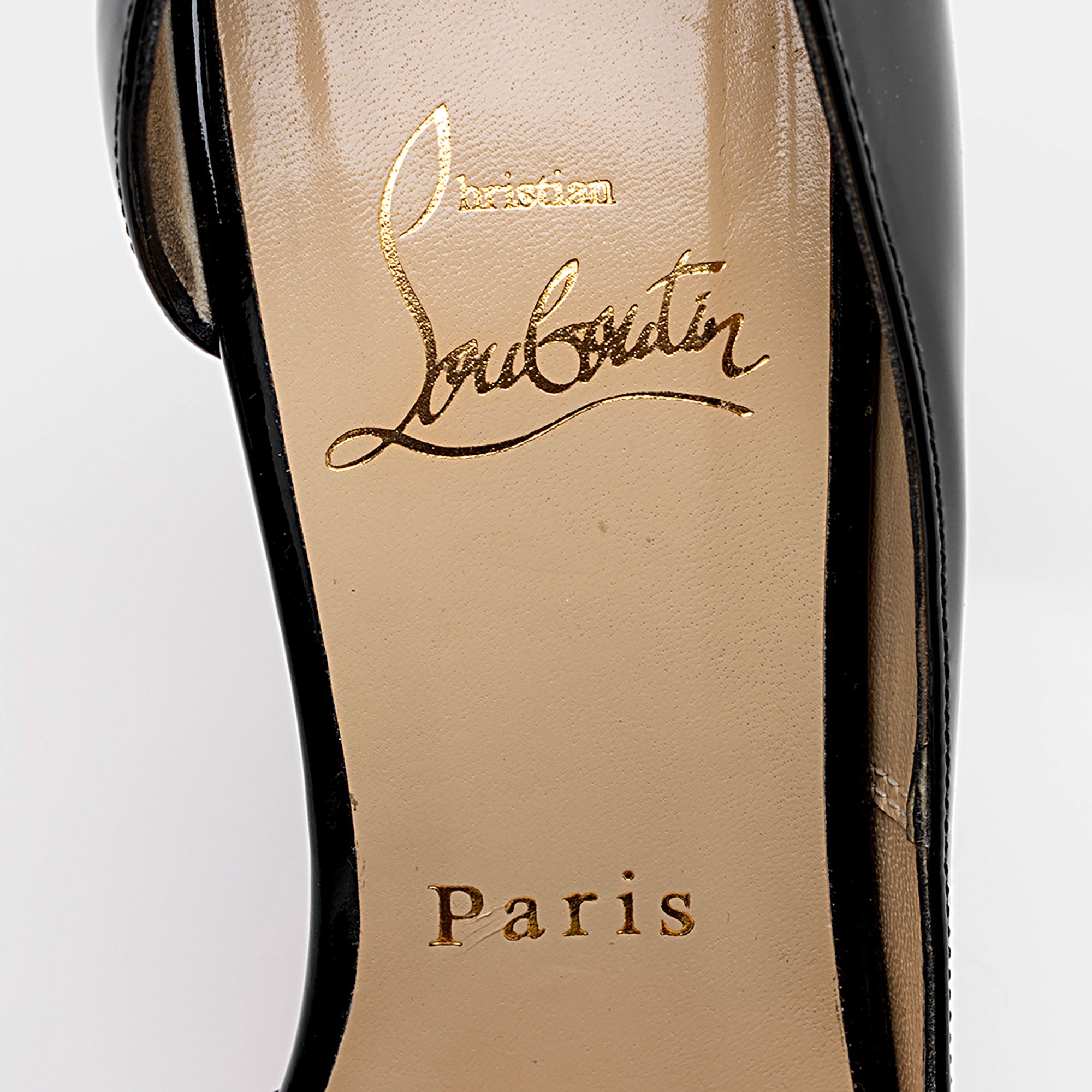 Christian Louboutin Patent Leather Iriza Half D'orsay Pumps - Size 6.5 / 36.5 (SHF-w4QljP)