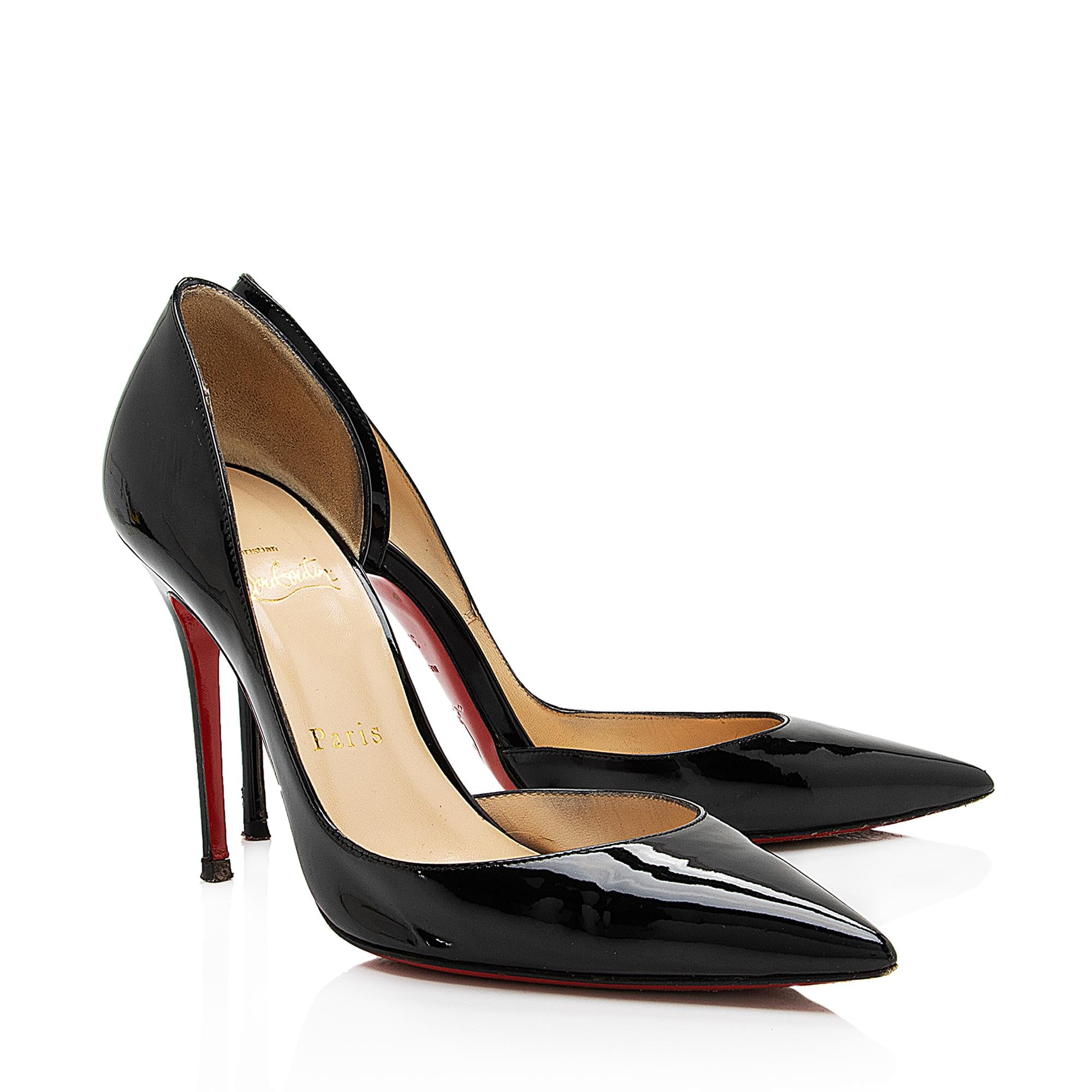 Christian Louboutin Patent Leather Iriza Half D'orsay Pumps - Size 6.5 / 36.5 (SHF-w4QljP)