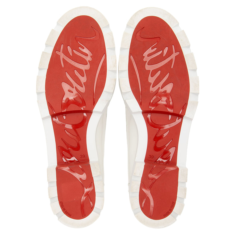 christian louboutin lock woody patent red sole loafers