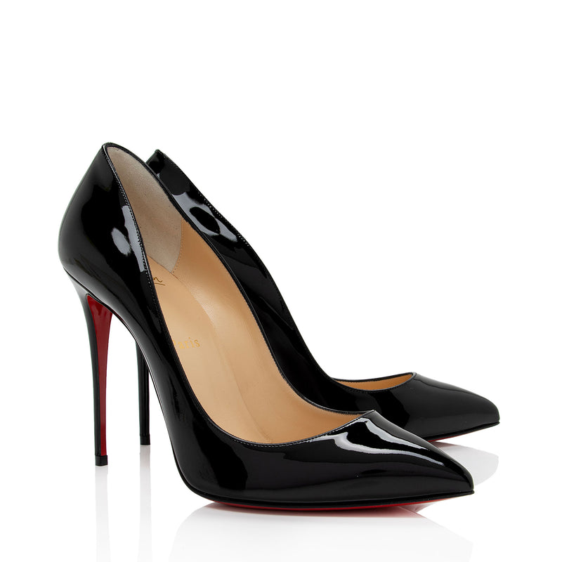 Christian Louboutin Black Patent Leather Pigalle Pointed Toe Pumps