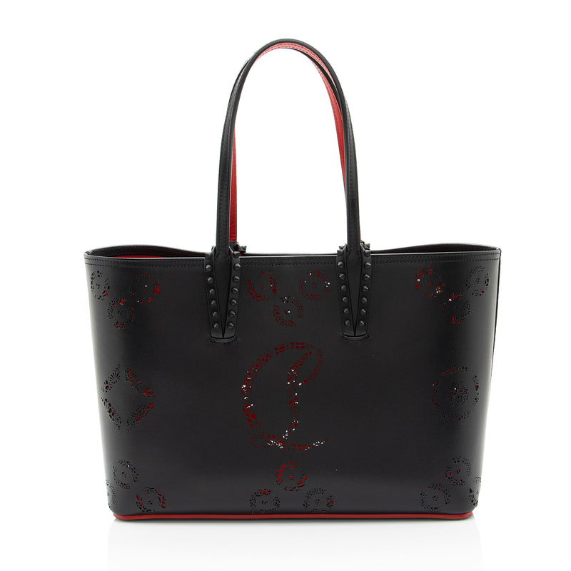 Christian Louboutin Perforated Leather Loubinthesky Small Tote SHF o2 LuxeDH