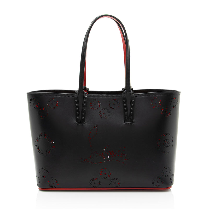 Christian Louboutin Perforated Leather Loubinthesky Small Tote SHF o2 LuxeDH