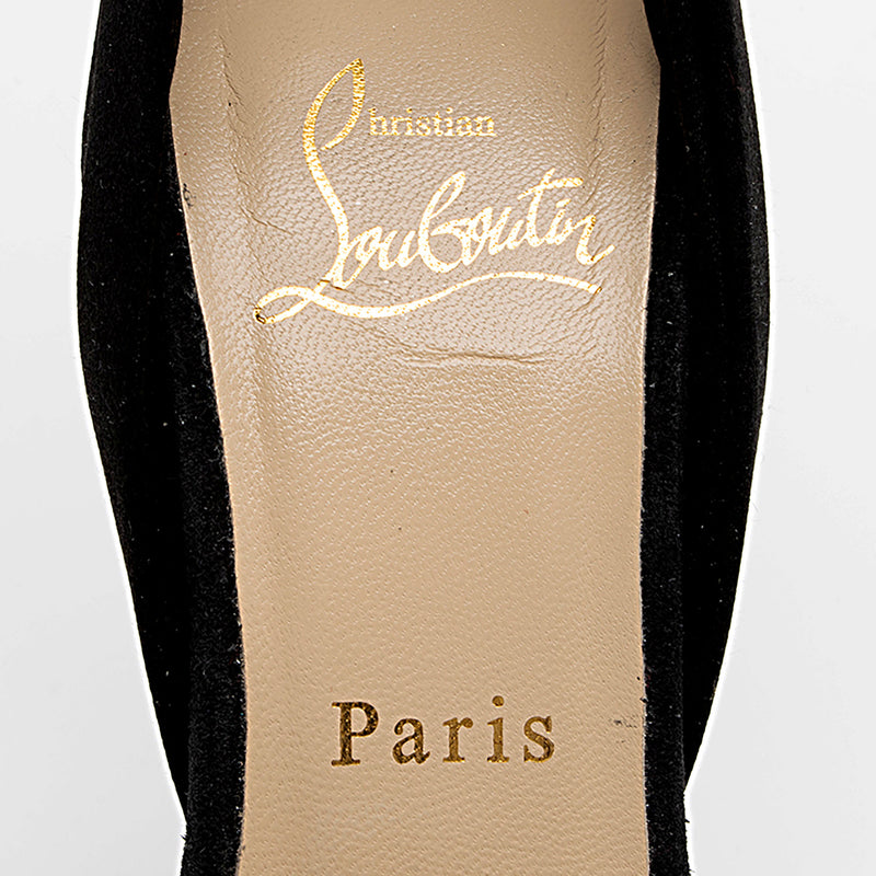 Christian Louboutin Satin Velour Vampanodo Platform Sandals - Size 7 / 37 (SHF-23476)