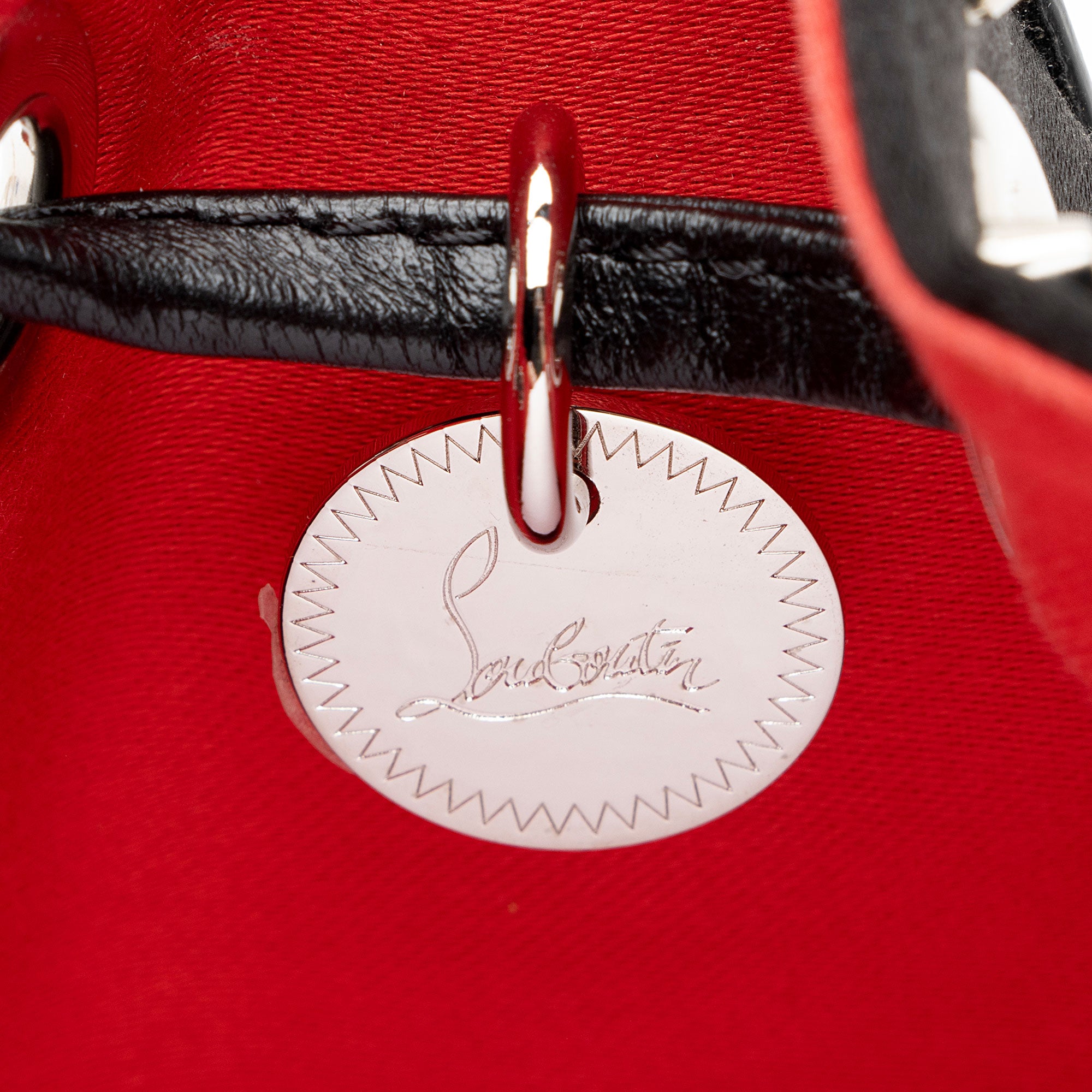 Christian Louboutin Leather Spiked Marie Jane Bucket Bag