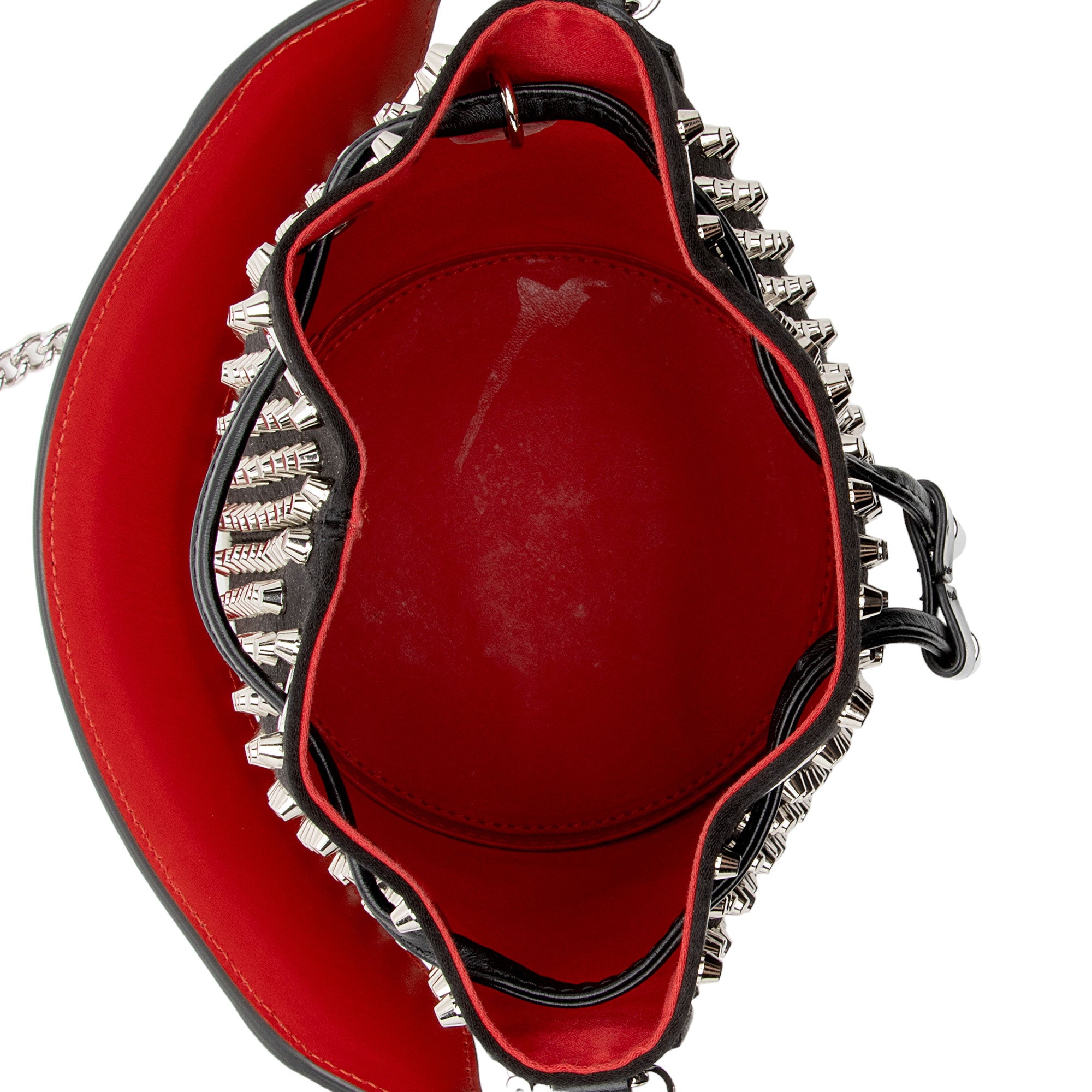 Christian Louboutin Leather Spiked Marie Jane Bucket Bag