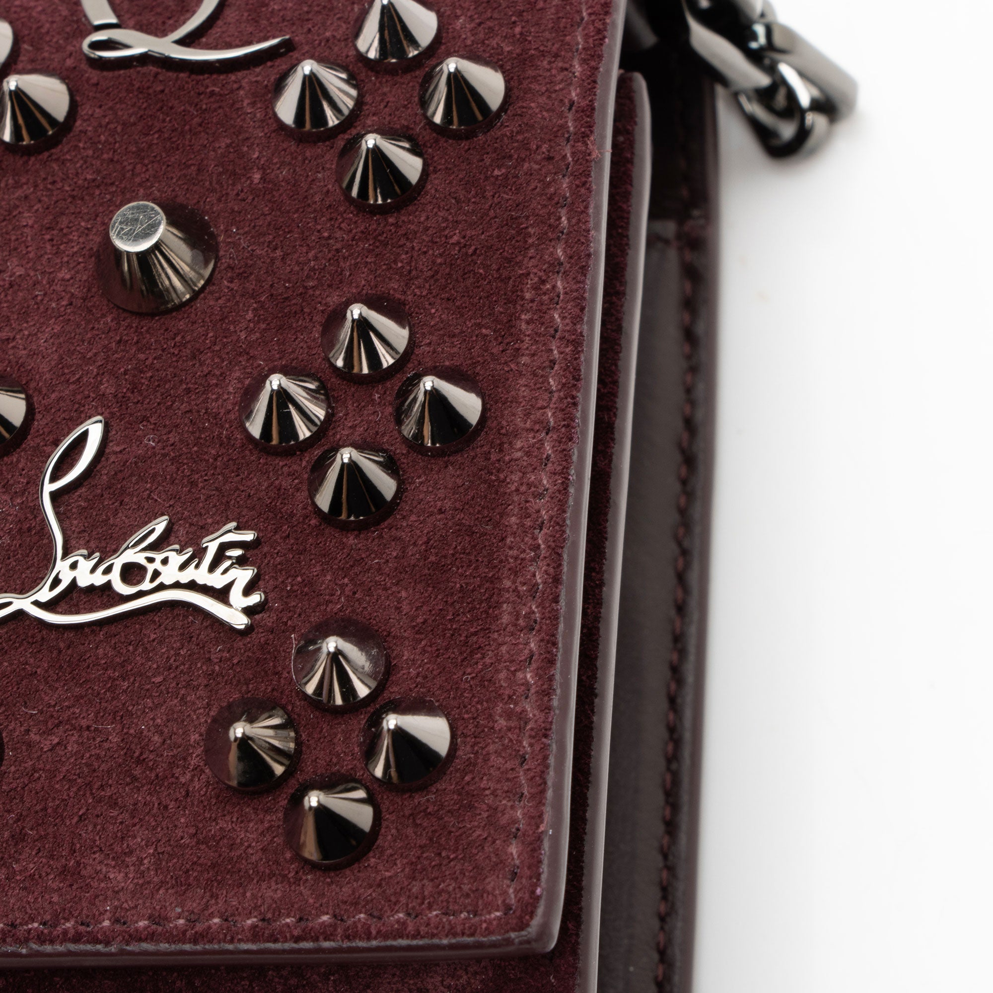 Christian Louboutin Suede Loubinthesky Paloma Wallet on Chain