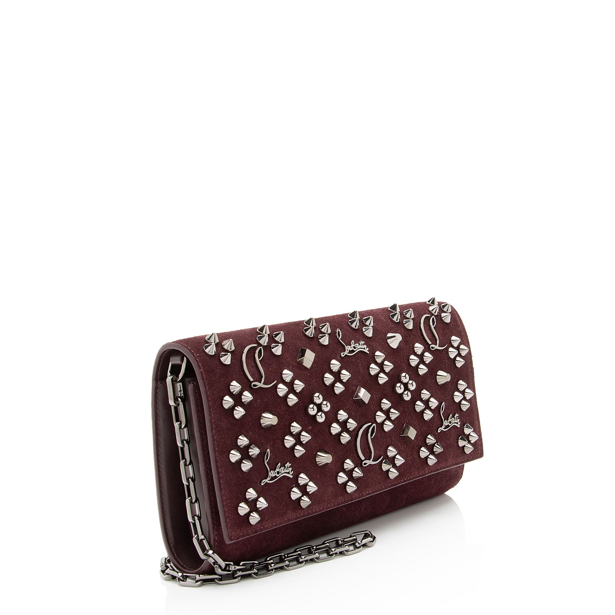 Christian Louboutin Suede Loubinthesky Paloma Wallet on Chain
