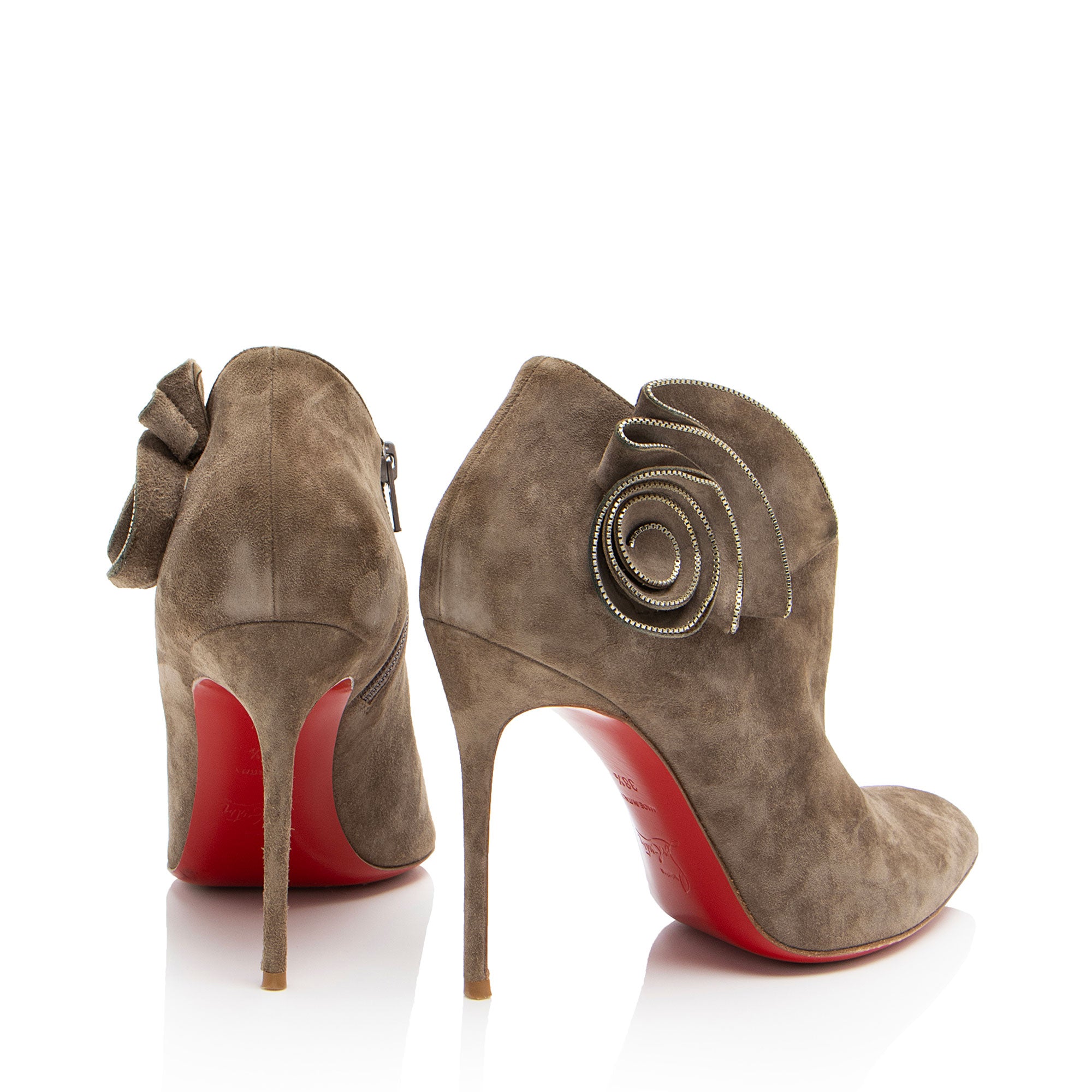 Christian Louboutin Suede Mrs Baba Ankle Boots - Size 8.5 / 38.5 (SHF-lT7uS8)
