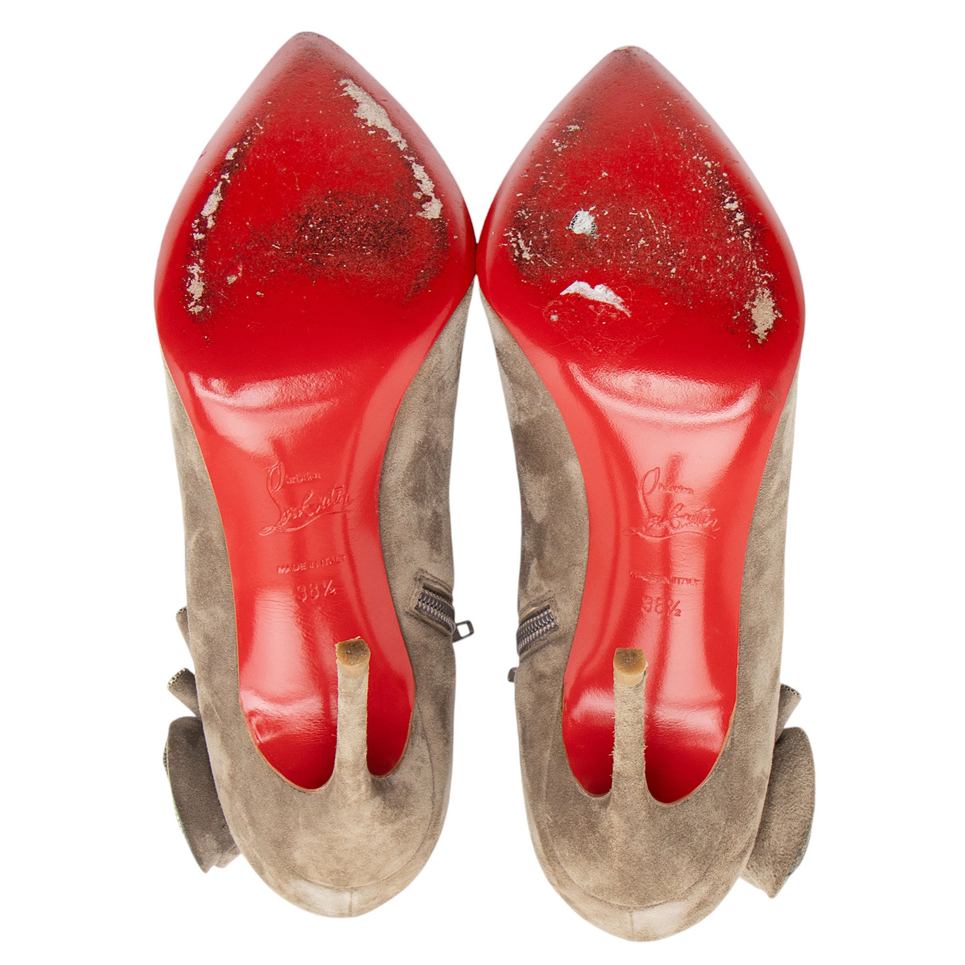 Christian Louboutin Suede Mrs Baba Ankle Boots - Size 8.5 / 38.5 (SHF-lT7uS8)