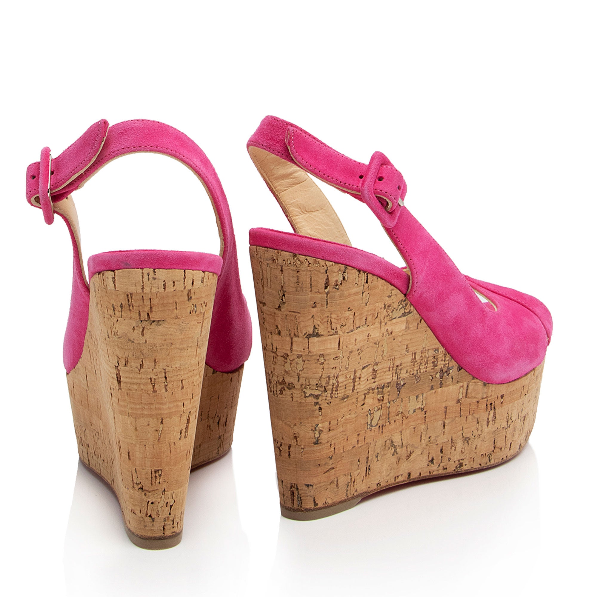 Christian Louboutin Suede Reine De Liege Wedge Sandals - Size 5 / 35 (SHF-kRyS0p)