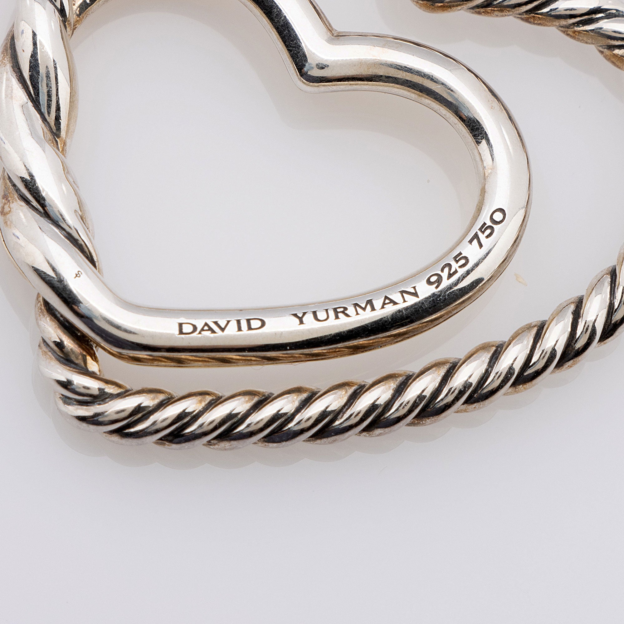 David Yurman 18k Gold Sterling Silver Continuance Heart Necklace (SHF-9U1JjQ)