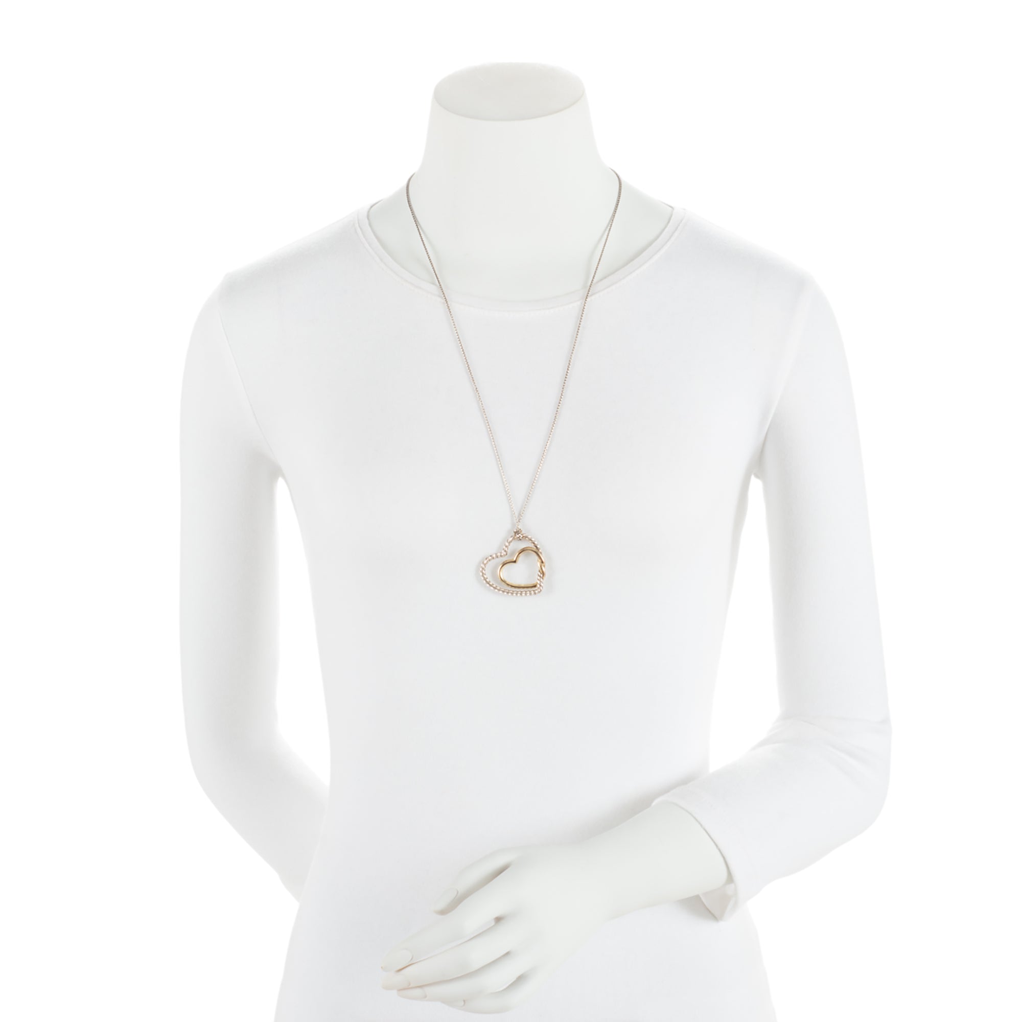 David Yurman 18k Gold Sterling Silver Continuance Heart Necklace (SHF-9U1JjQ)