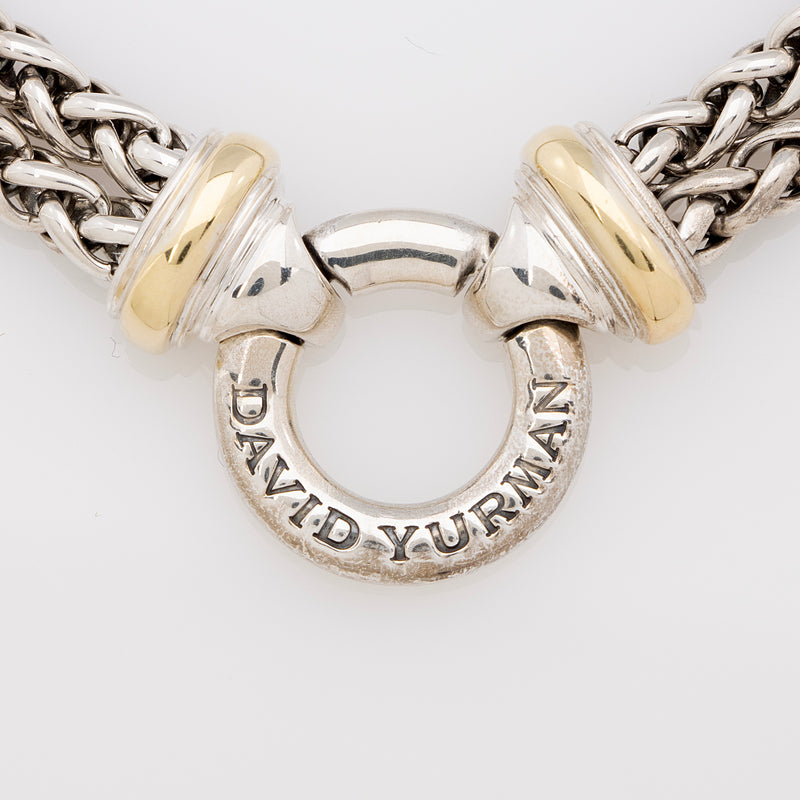David Yurman 18k Yellow Gold Sterling Silver Double Wheat Chain