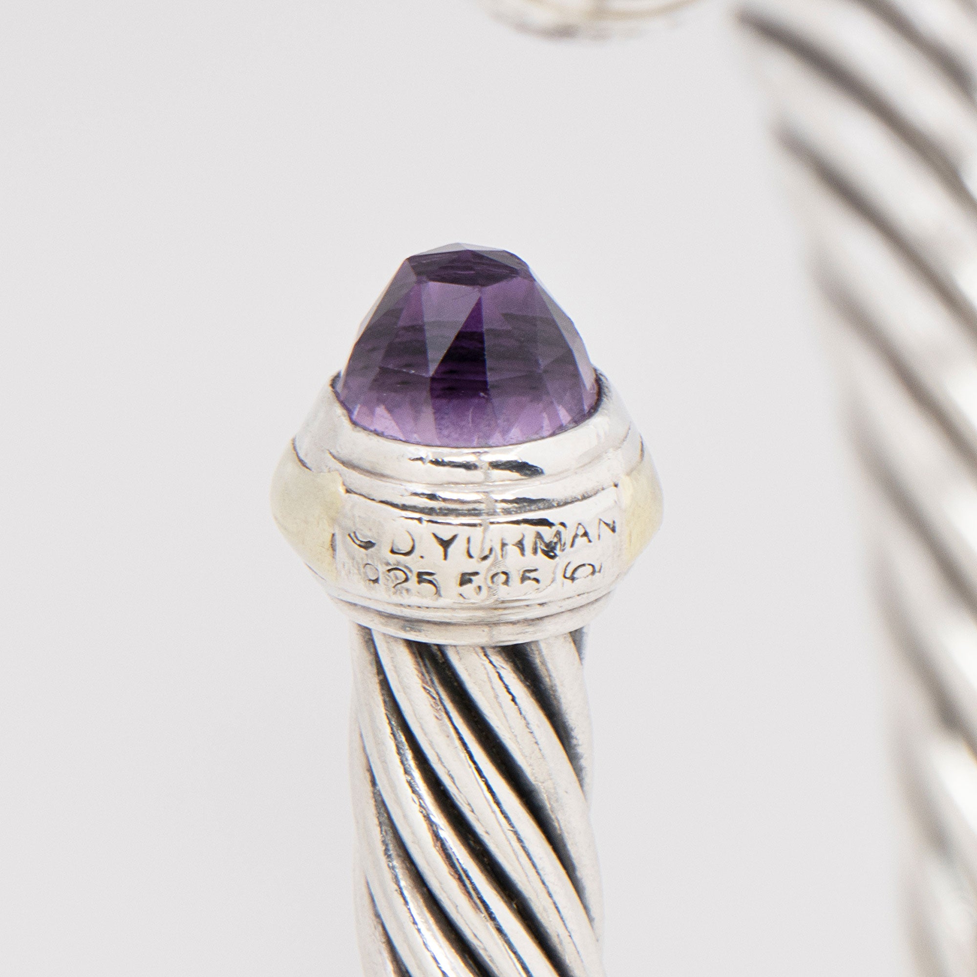 David Yurman Sterling Silver 14k Gold Amethyst Cable Classics 7mm Cuff (SHF-d8F7tP)
