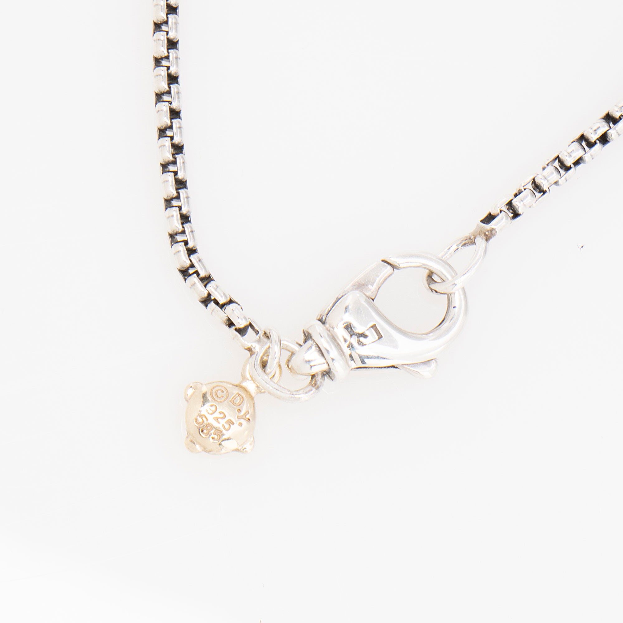 David Yurman Sterling Silver 14k Gold Box Chain Necklace (SHF-zGMUud)