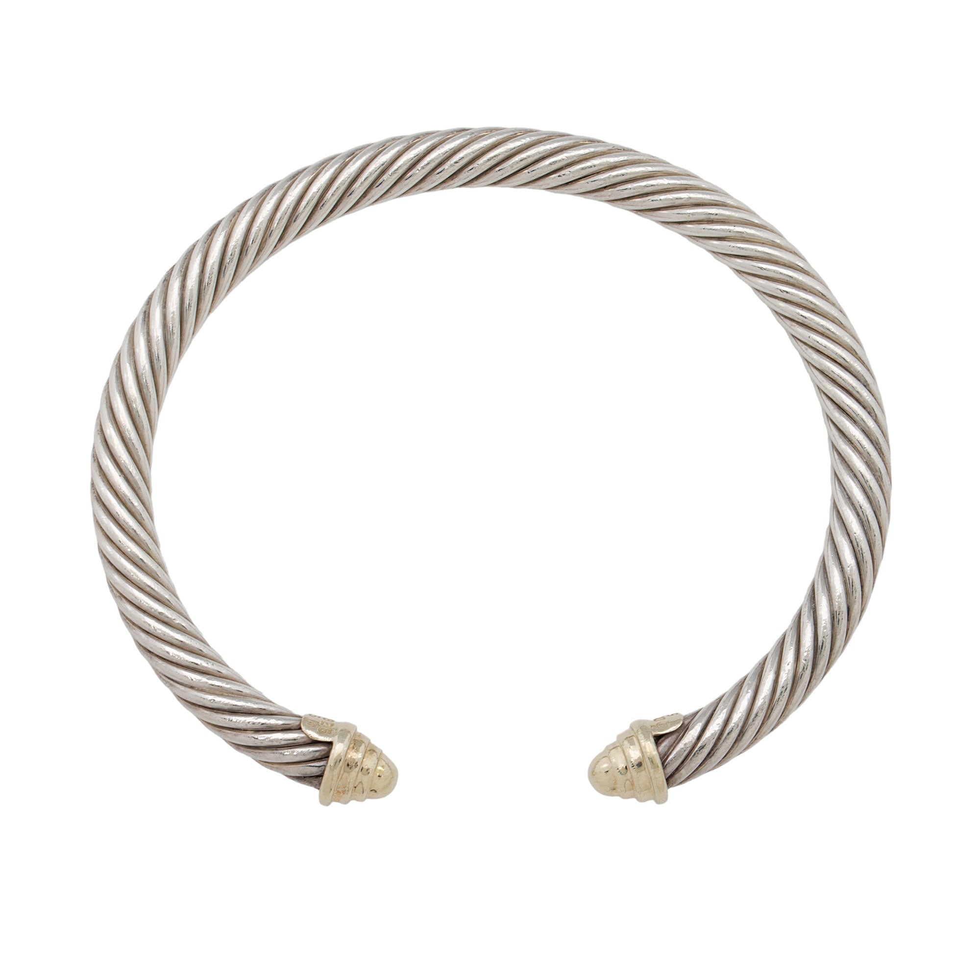 David Yurman Sterling Silver 14k Gold Cable Classics 5mm Bracelet (SHF-ECIh19)